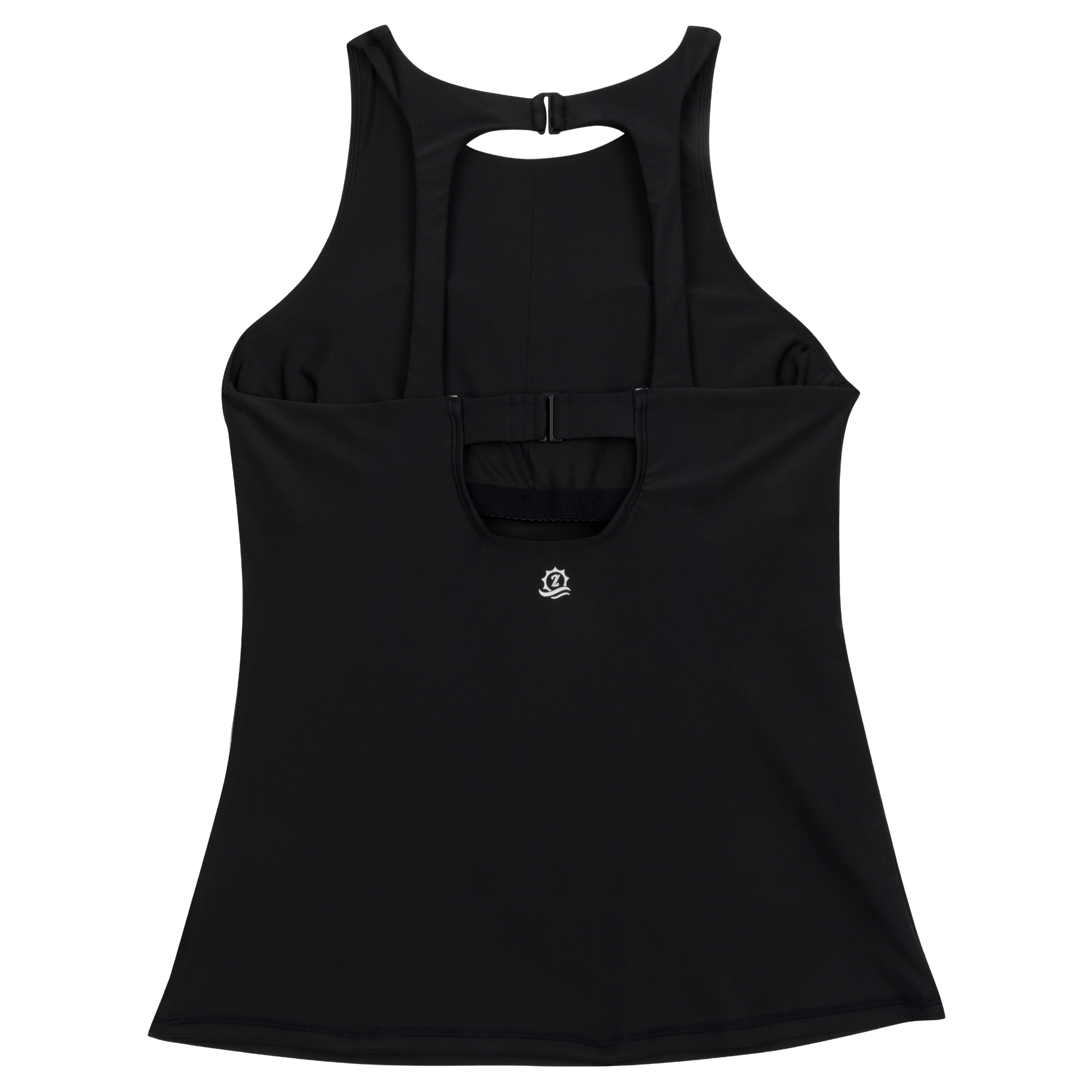 Women’s High Neck Fitted Tankini Top | “Black”-SwimZip UPF 50+ Sun Protective Swimwear & UV Zipper Rash Guards-pos11