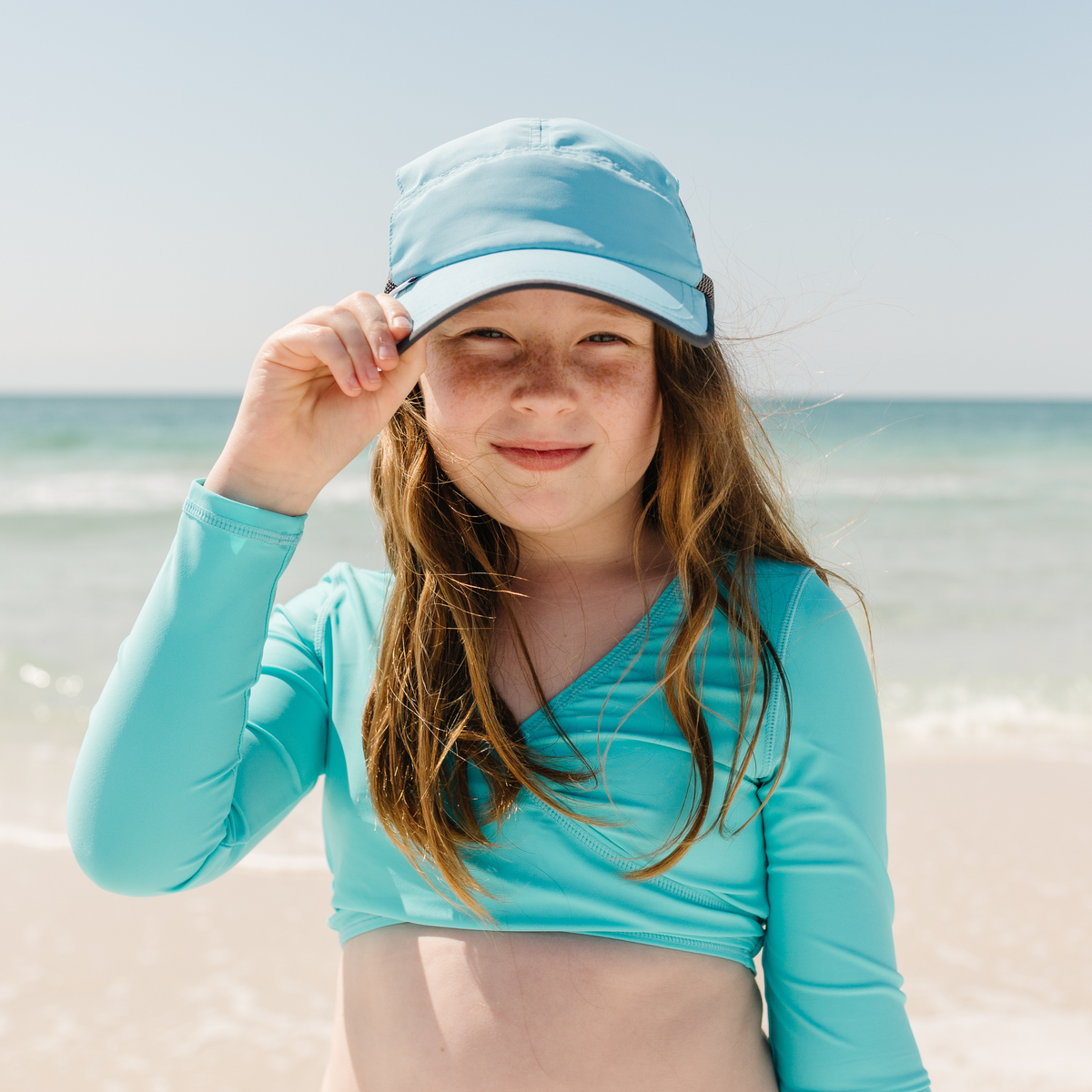 Adjustable UPF Baseball Hat - one-size fits most | Aqua Sky-SwimZip UPF 50+ Sun Protective Swimwear & UV Zipper Rash Guards-pos2