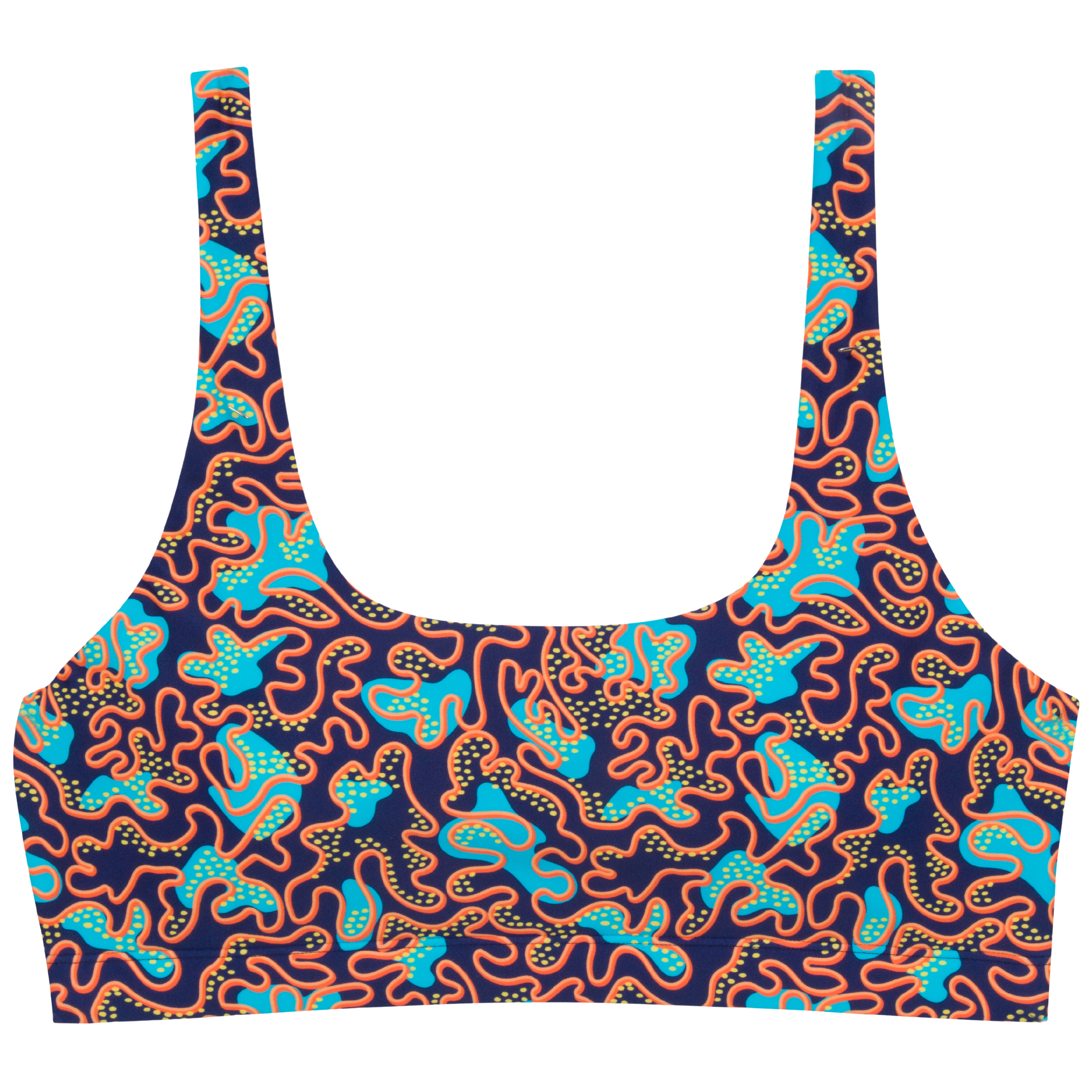 Women's Scoop Neck Bikini Top | "Deep Dive"-XS-Deep Dive-SwimZip UPF 50+ Sun Protective Swimwear & UV Zipper Rash Guards-pos1