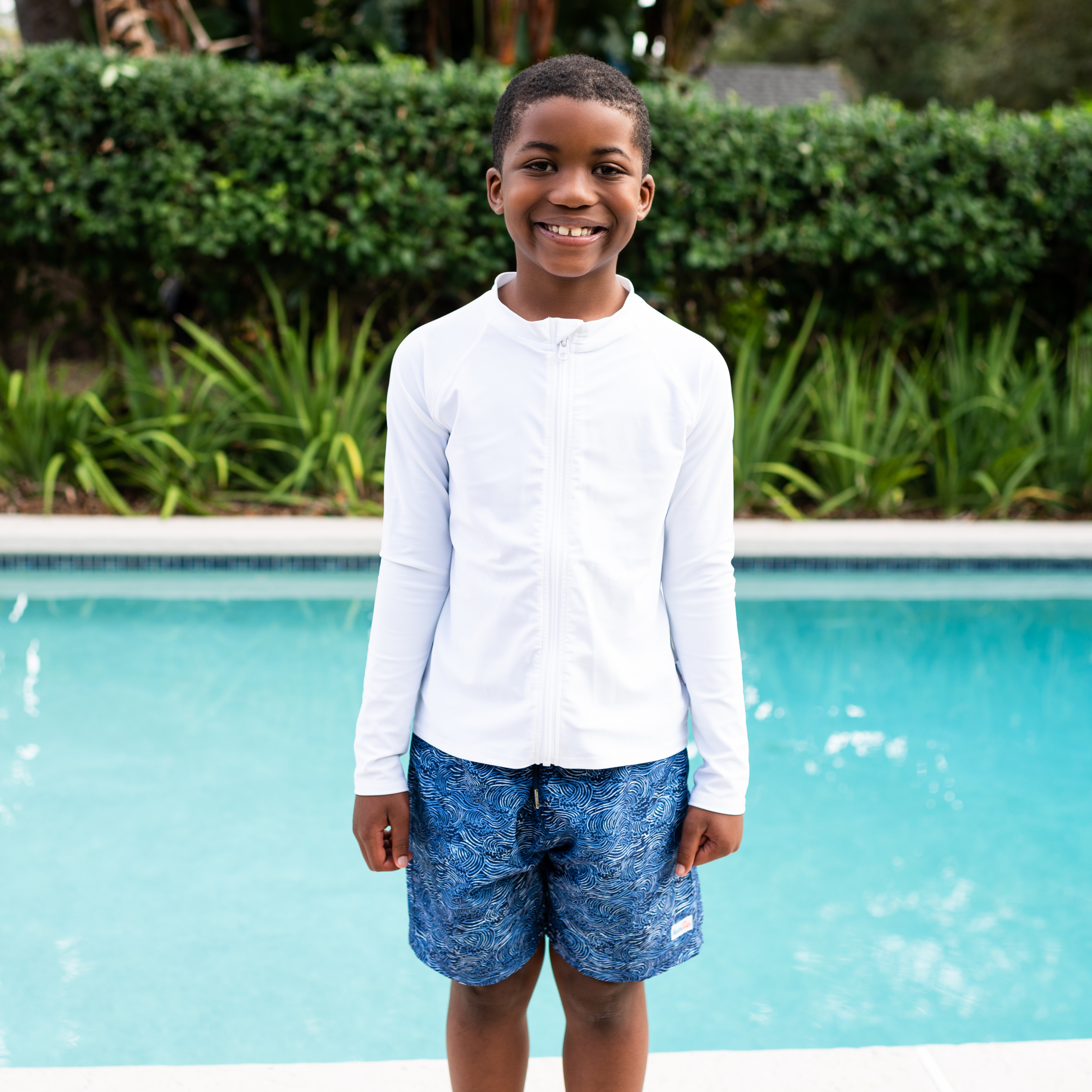 Boys Swim Trunks Boxer Brief Liner (sizes 6-14) | "Ocean Breeze"-SwimZip UPF 50+ Sun Protective Swimwear & UV Zipper Rash Guards-pos2