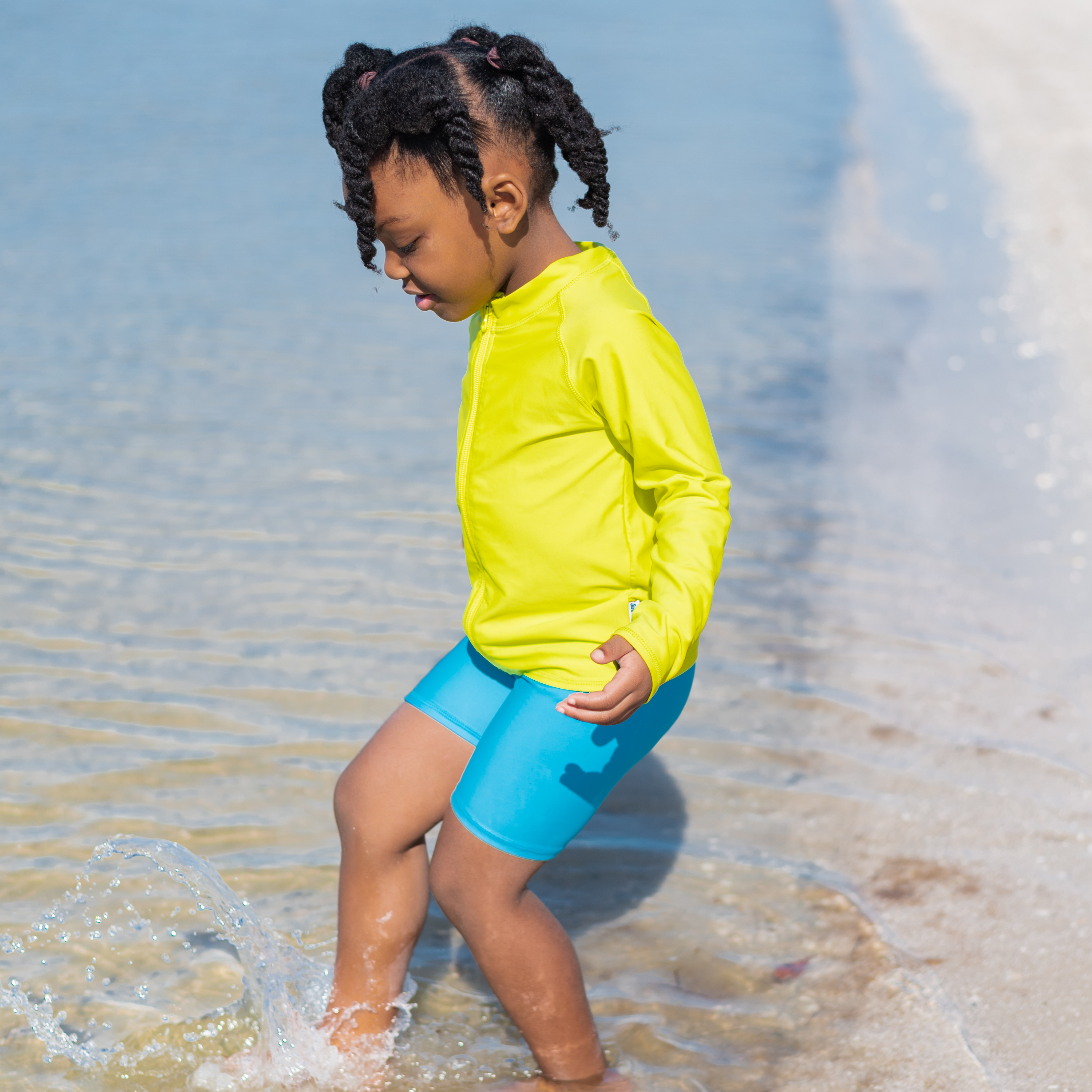 Kids Jammers Swim Shorts | "Aqua"-SwimZip UPF 50+ Sun Protective Swimwear & UV Zipper Rash Guards-pos2