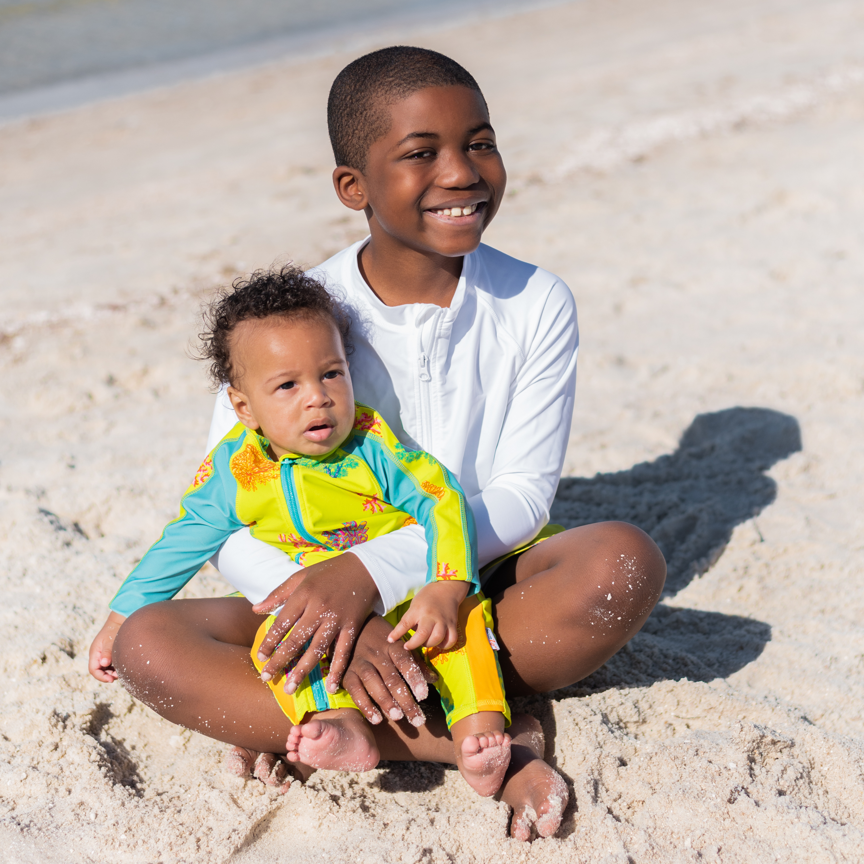 Sunsuit - Long Sleeve Romper Swimsuit | "Coral"-SwimZip UPF 50+ Sun Protective Swimwear & UV Zipper Rash Guards-pos3