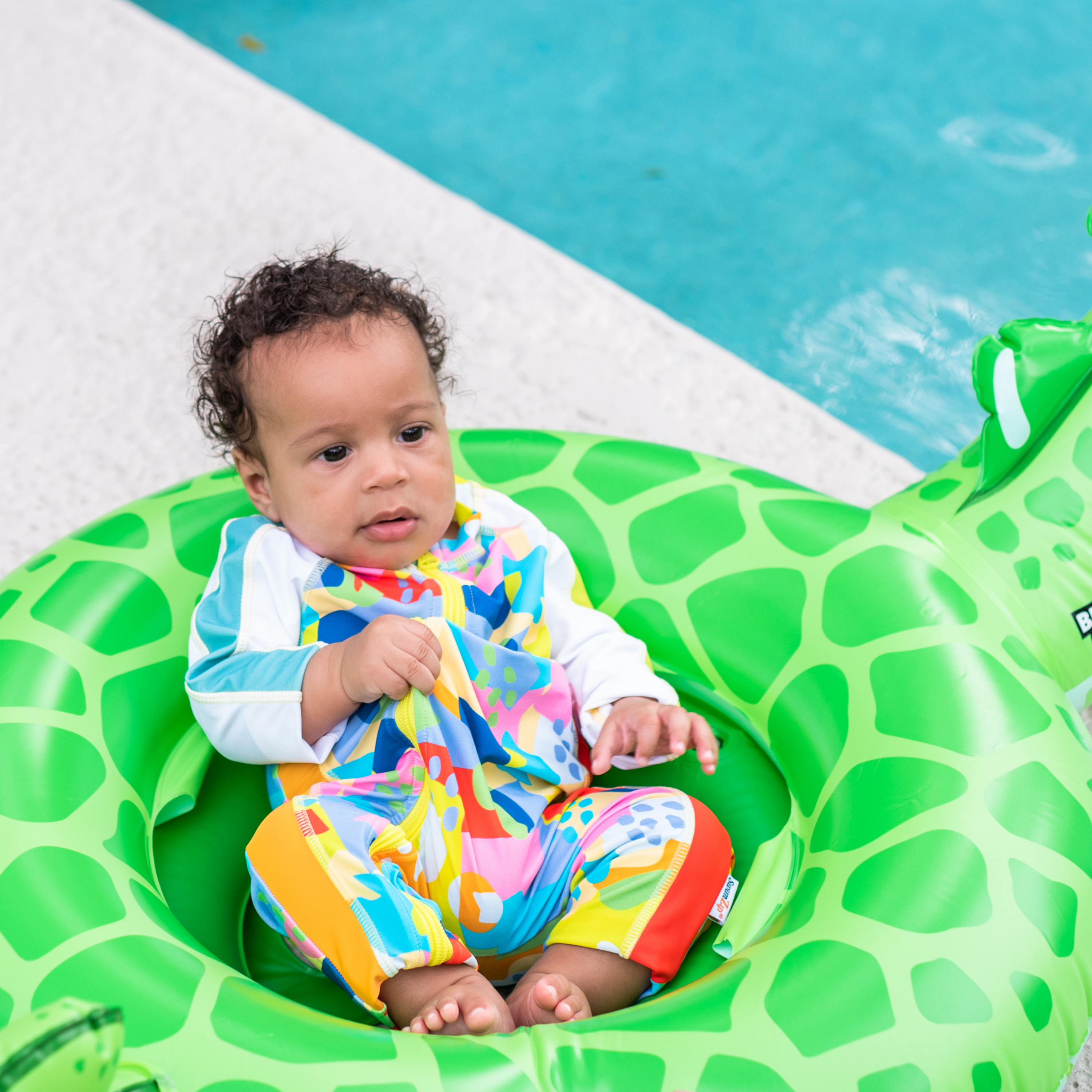 Sunsuit - Long Sleeve Romper Swimsuit | "Joyful"-SwimZip UPF 50+ Sun Protective Swimwear & UV Zipper Rash Guards-pos2