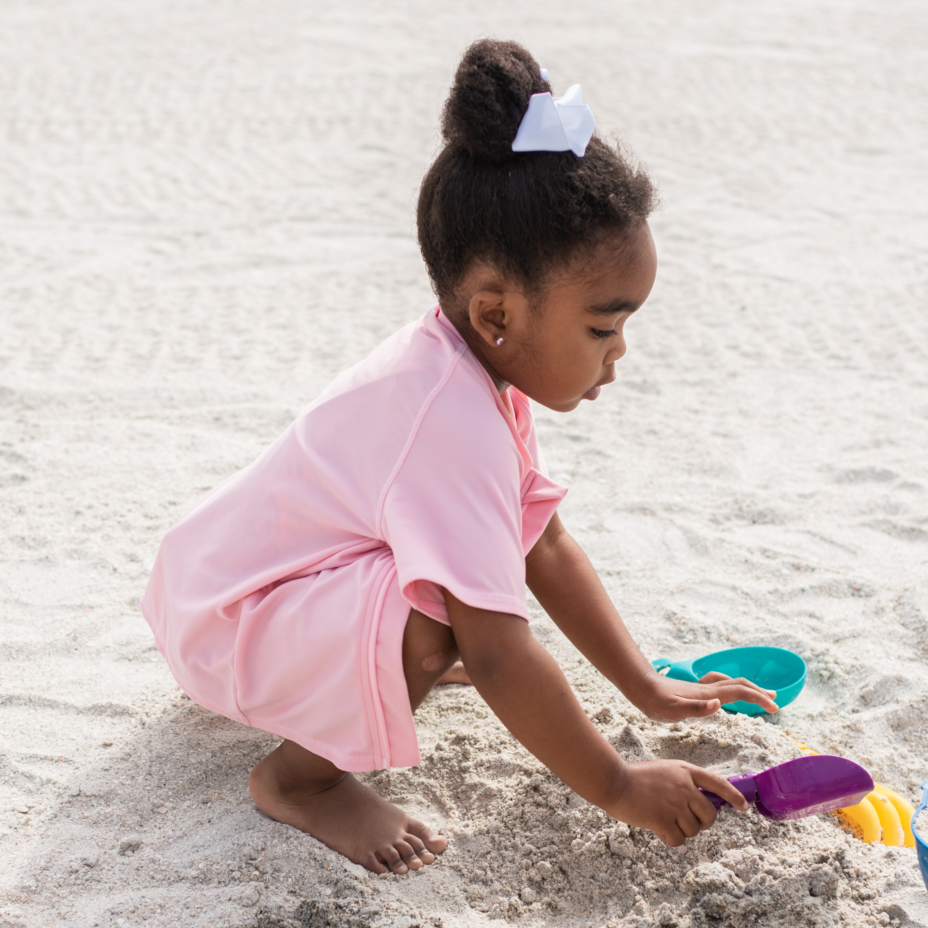 Kids Short Sleeve Zipper Rash Guard Swim Shirt | “Pink”-SwimZip UPF 50+ Sun Protective Swimwear & UV Zipper Rash Guards-pos3