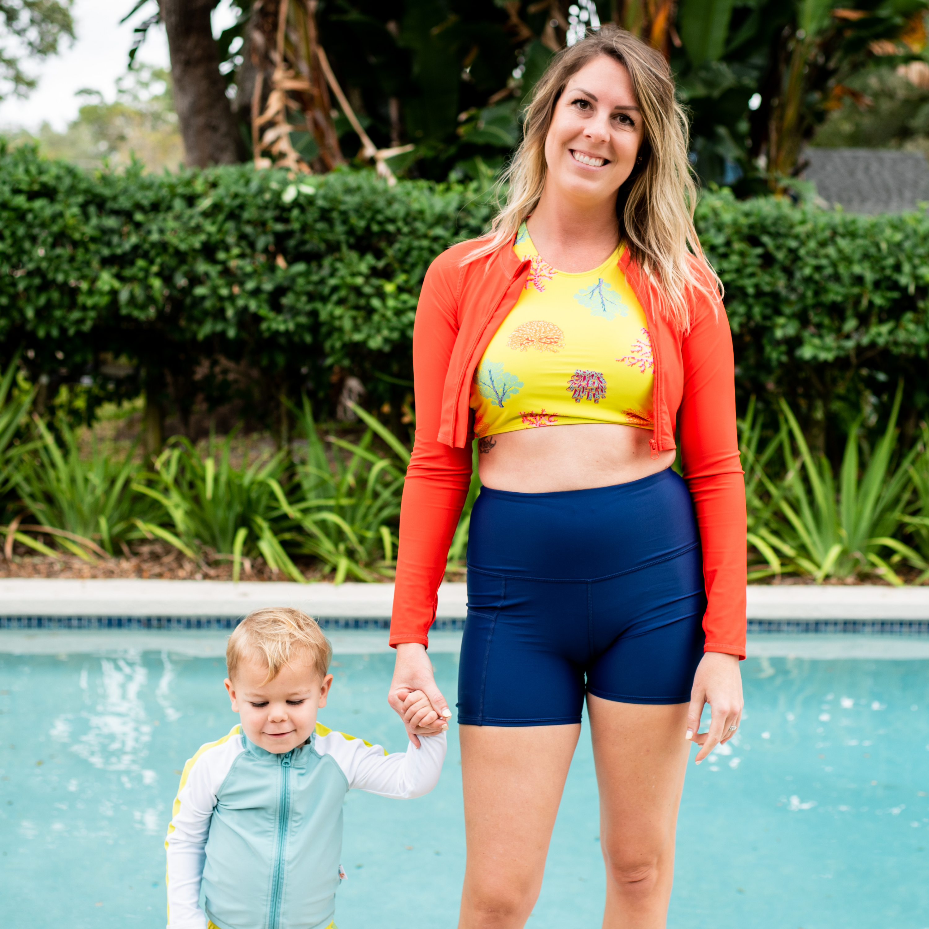 Women's Halter Bikini Top | "Coral"-SwimZip UPF 50+ Sun Protective Swimwear & UV Zipper Rash Guards-pos2