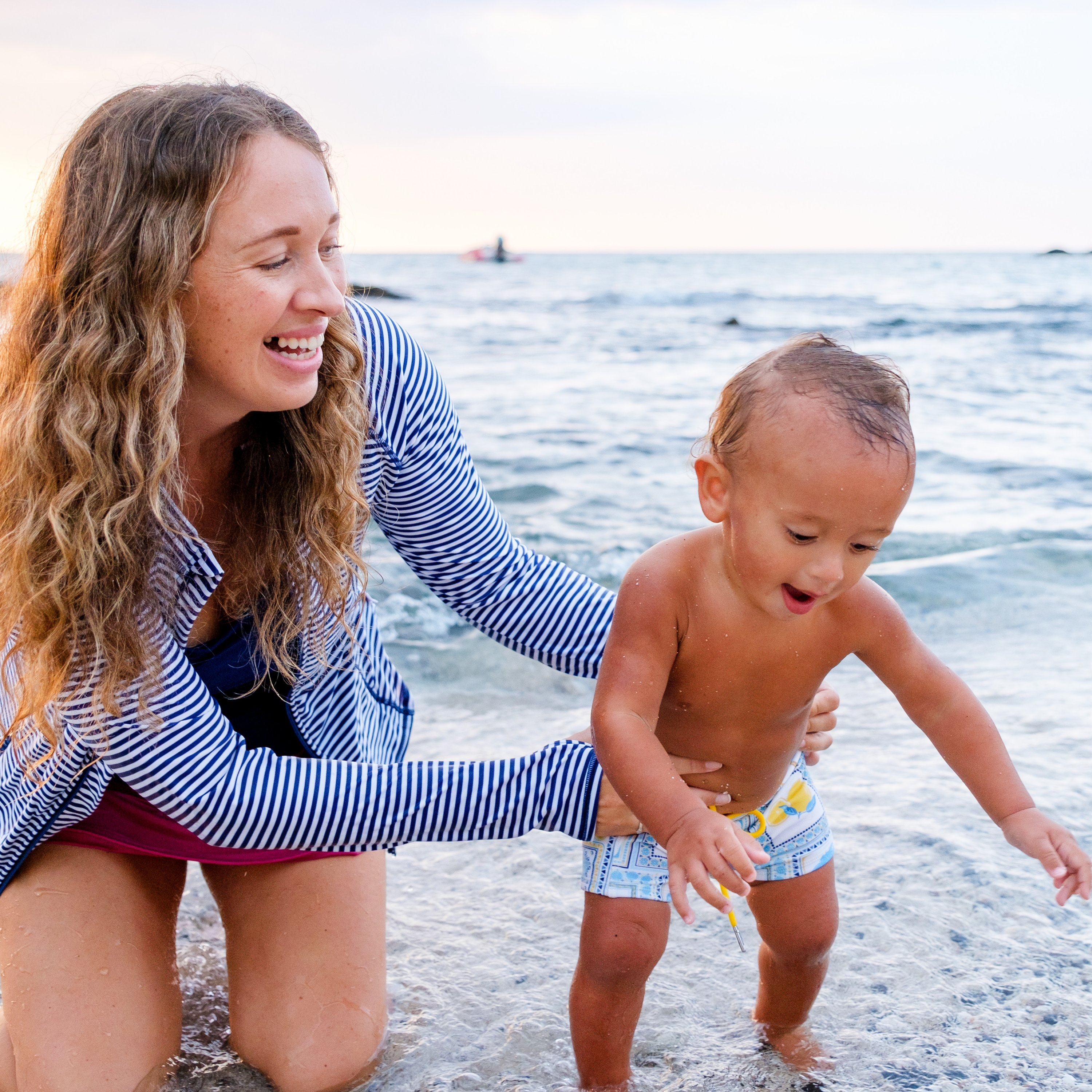 Women's Long Sleeve Rash Guard with Pockets | "Stunner"-SwimZip UPF 50+ Sun Protective Swimwear & UV Zipper Rash Guards-pos2