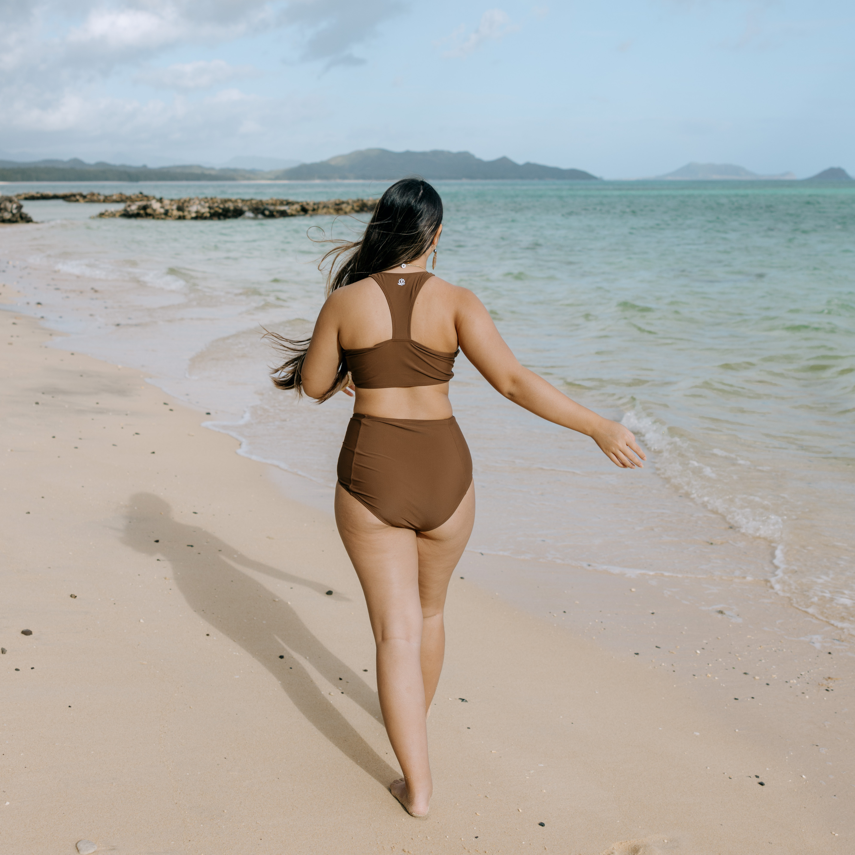 Women's Halter Bikini Top | "Cold Brew"-SwimZip UPF 50+ Sun Protective Swimwear & UV Zipper Rash Guards-pos7