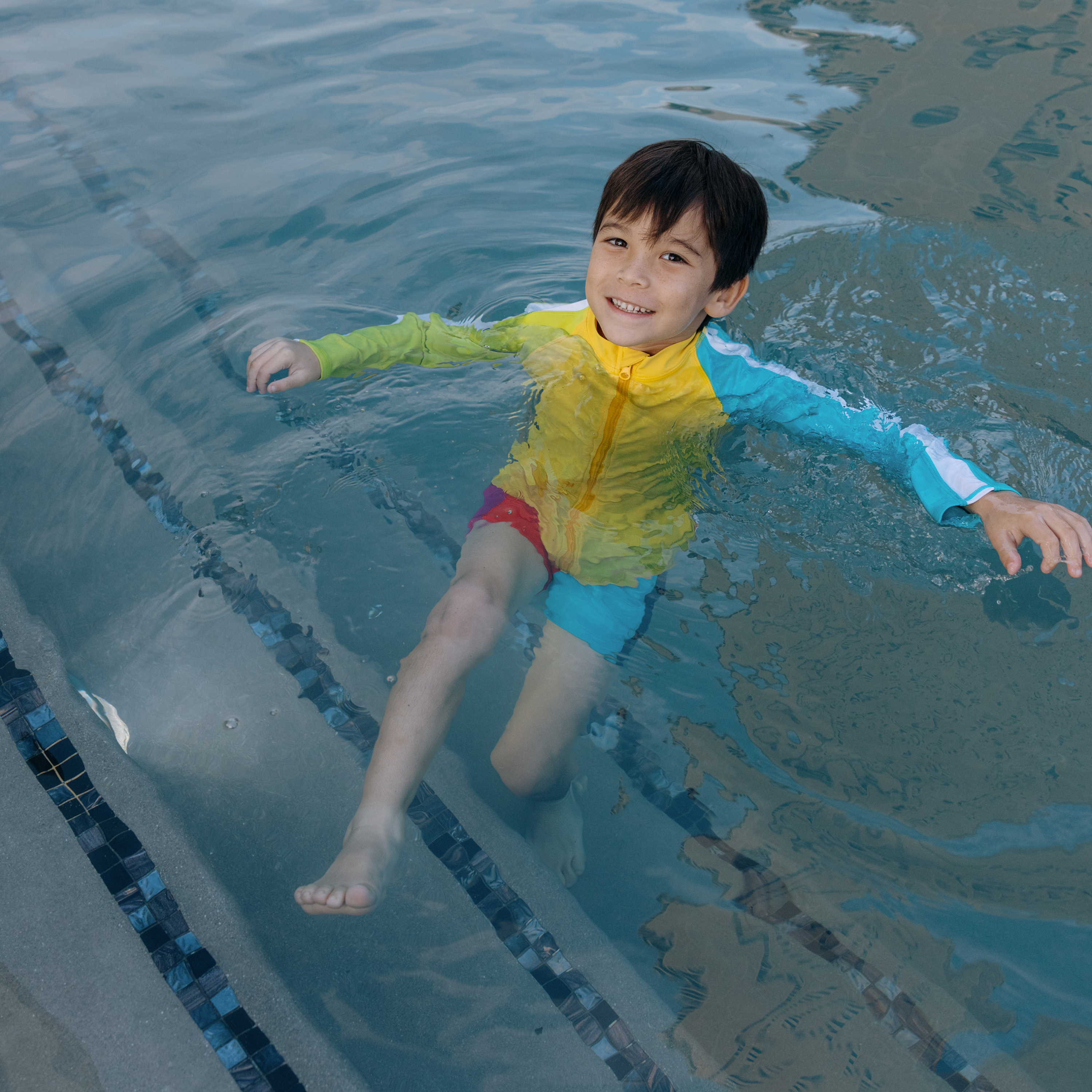Kids Euro Swim Shorties | "Color Pop"-SwimZip UPF 50+ Sun Protective Swimwear & UV Zipper Rash Guards-pos3