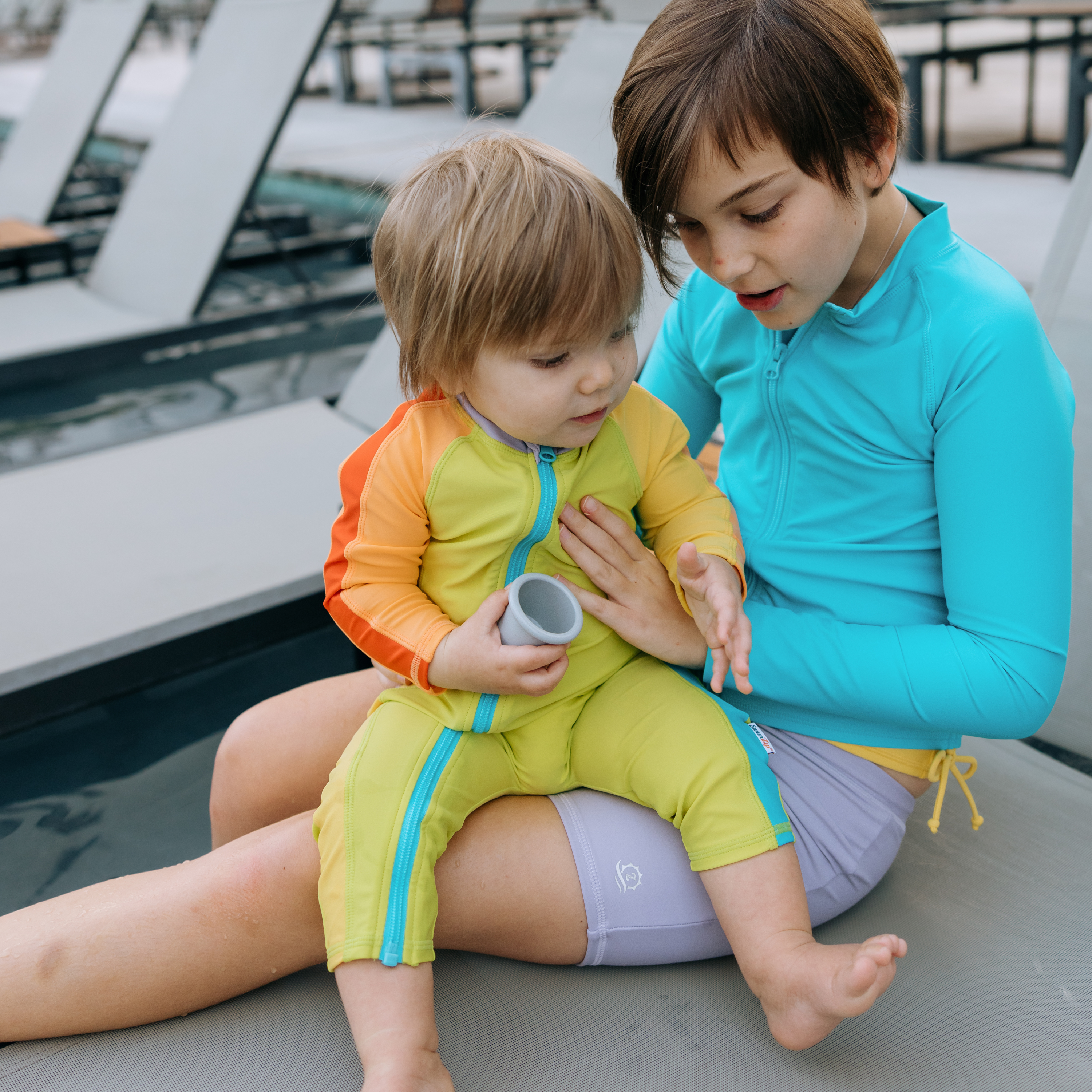 Sunsuit - Long Sleeve Romper Swimsuit | "Color Pop"-SwimZip UPF 50+ Sun Protective Swimwear & UV Zipper Rash Guards-pos5