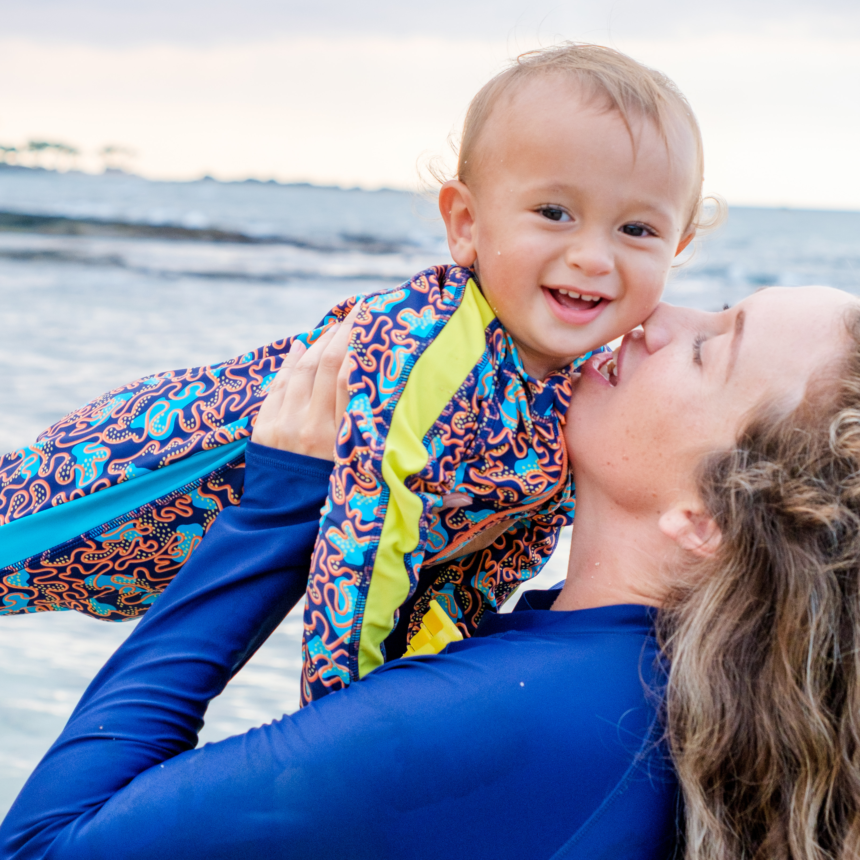 Sunsuit - Long Sleeve Romper Swimsuit | "Deep Dive"-SwimZip UPF 50+ Sun Protective Swimwear & UV Zipper Rash Guards-pos3