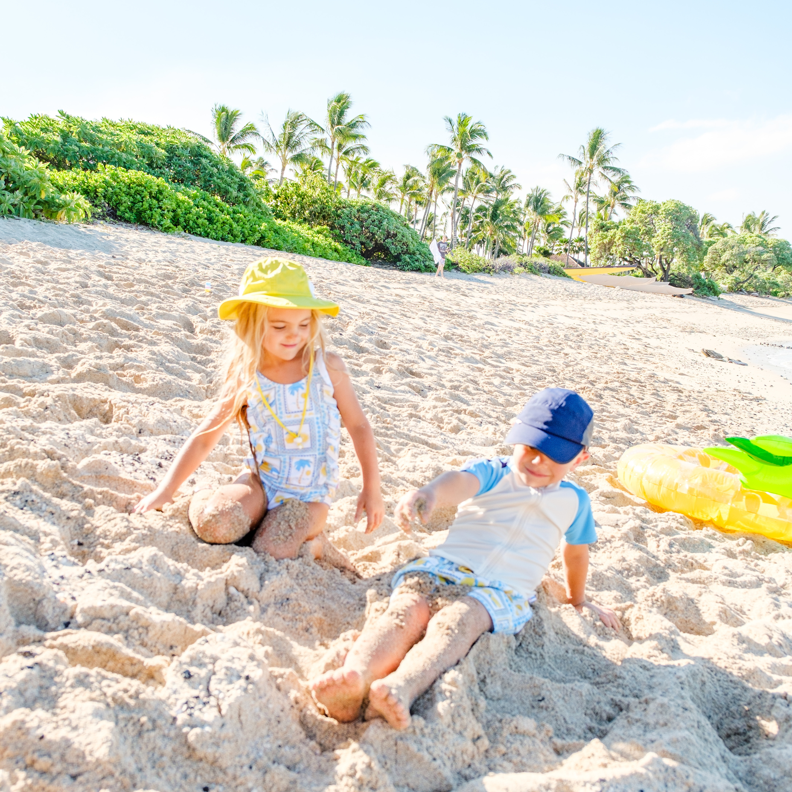 Boys Short Sleeve Zipper Rash Guard and Swim Trunk Set | "Mediterranean Lemons"-SwimZip UPF 50+ Sun Protective Swimwear & UV Zipper Rash Guards-pos3