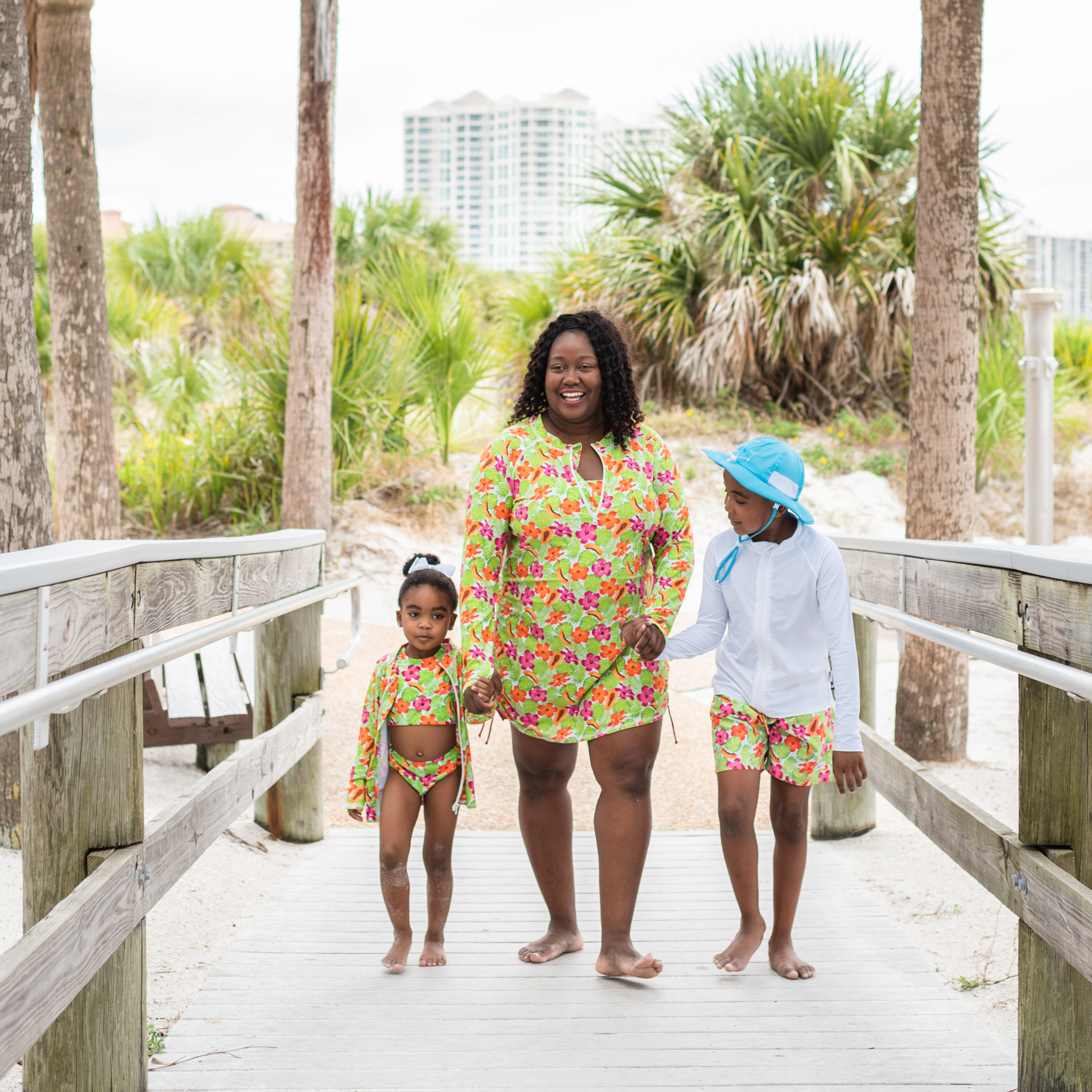 Girls Halter Top Bikini Set (2 Piece) | "Hibiscus"-SwimZip UPF 50+ Sun Protective Swimwear & UV Zipper Rash Guards-pos3