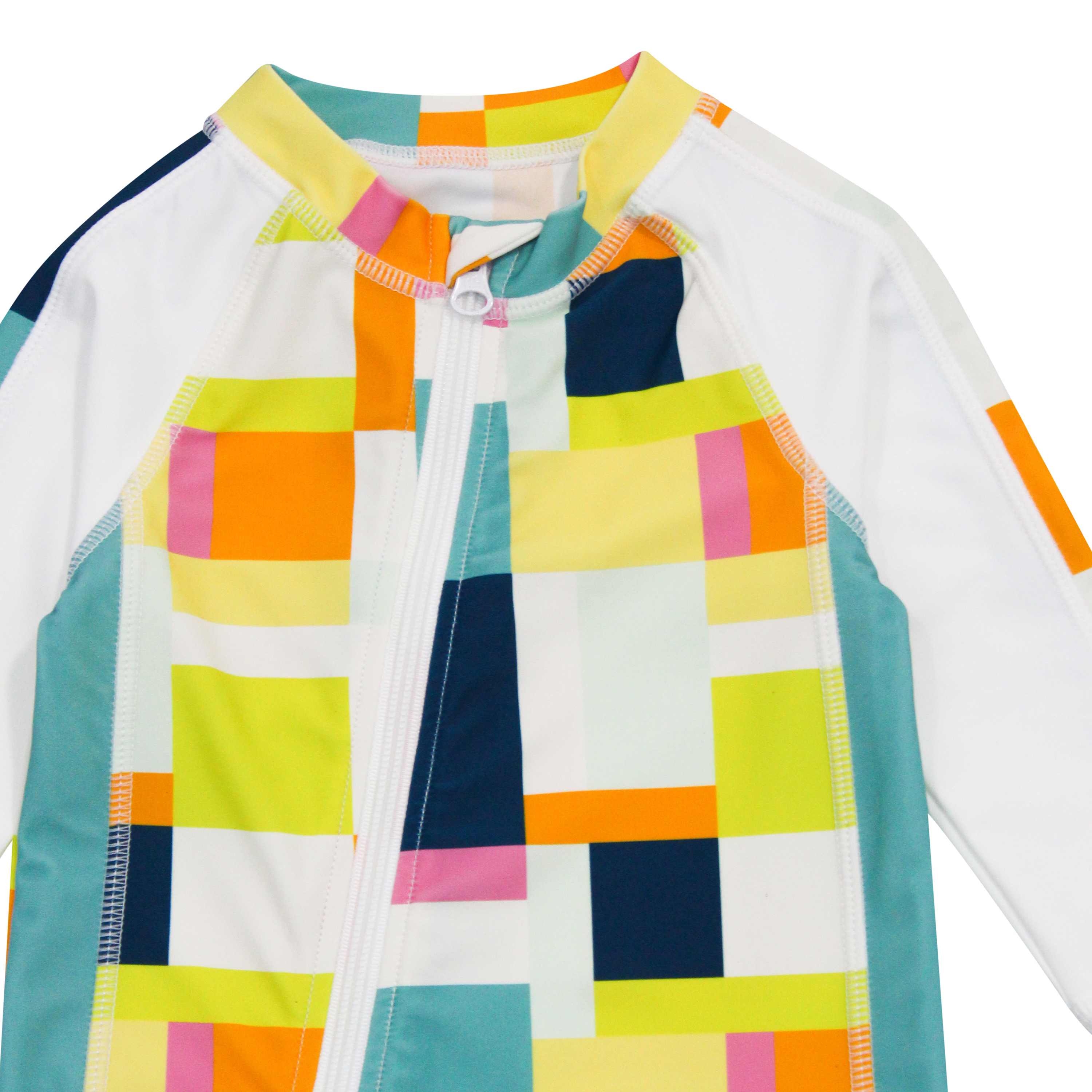 Sunsuit - Long Sleeve Romper Swimsuit | "Check It Out"-SwimZip UPF 50+ Sun Protective Swimwear & UV Zipper Rash Guards-pos4