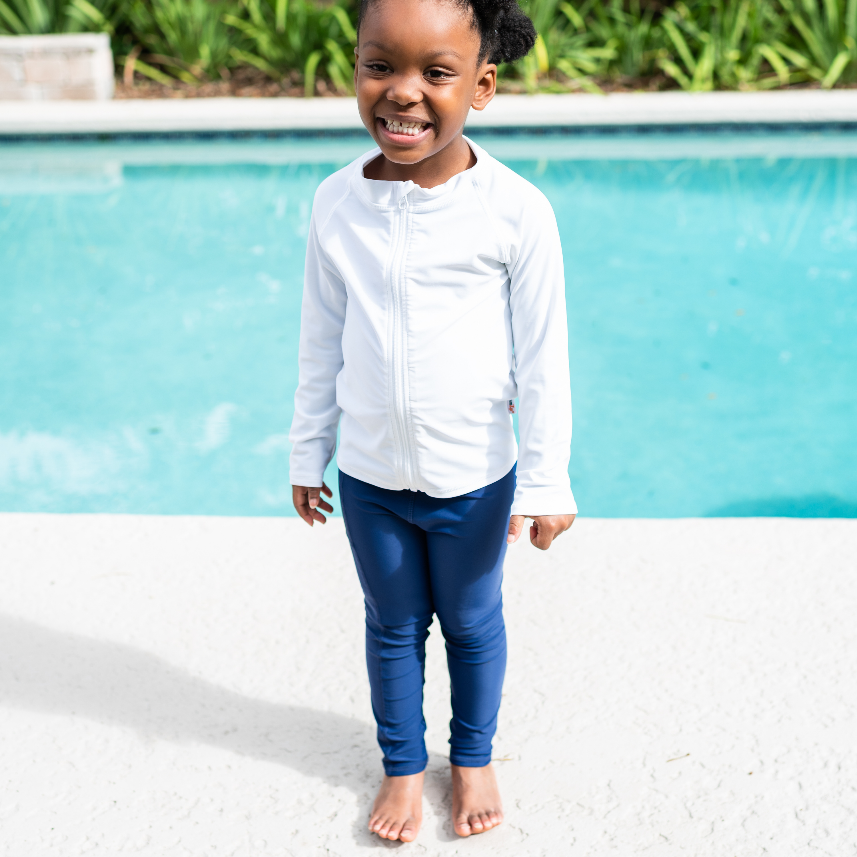 Kids Swim Pants | "Navy"-SwimZip UPF 50+ Sun Protective Swimwear & UV Zipper Rash Guards-pos3
