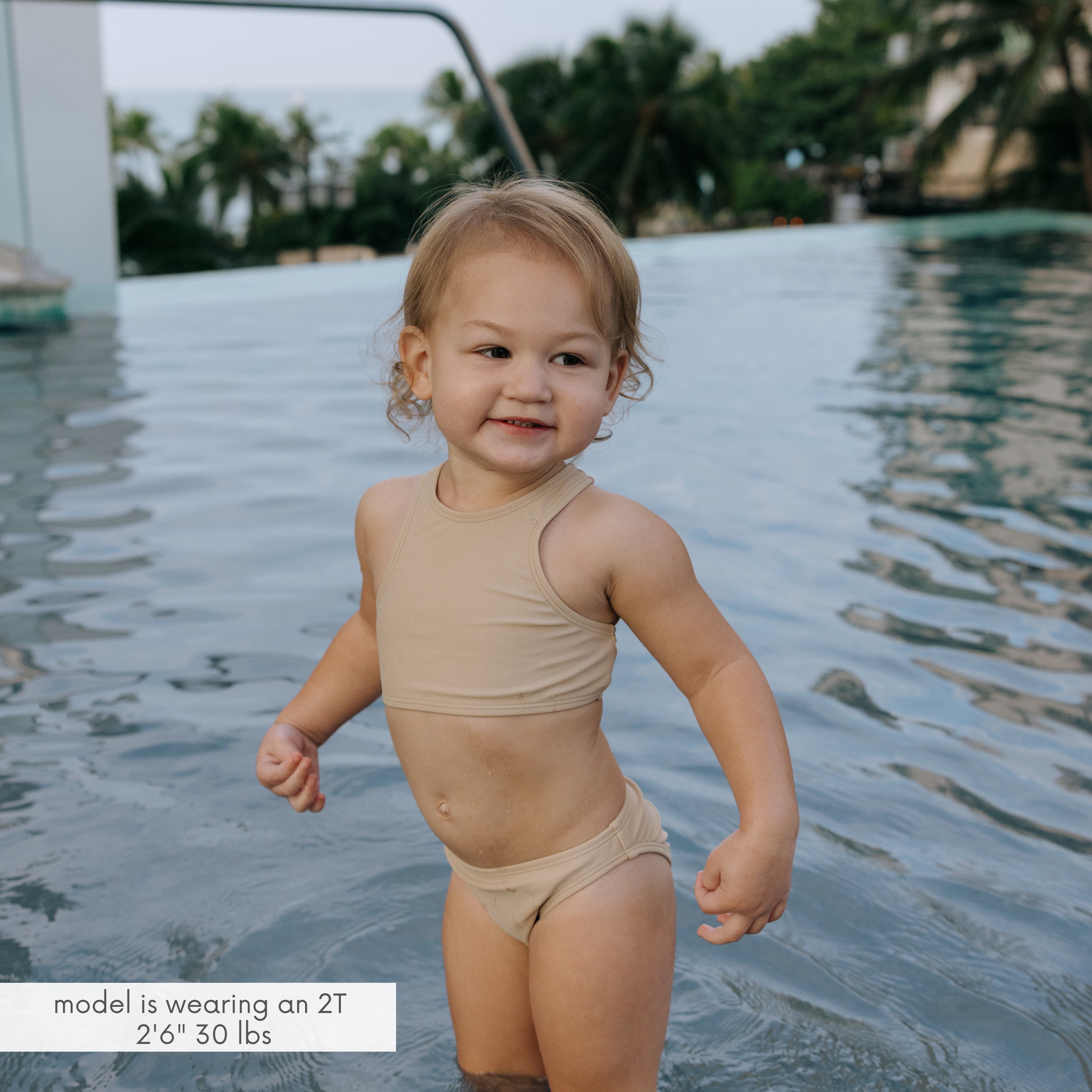 Girls Halter Top Bikini Set (2 Piece) | "Sandy Beach"-SwimZip UPF 50+ Sun Protective Swimwear & UV Zipper Rash Guards-pos2