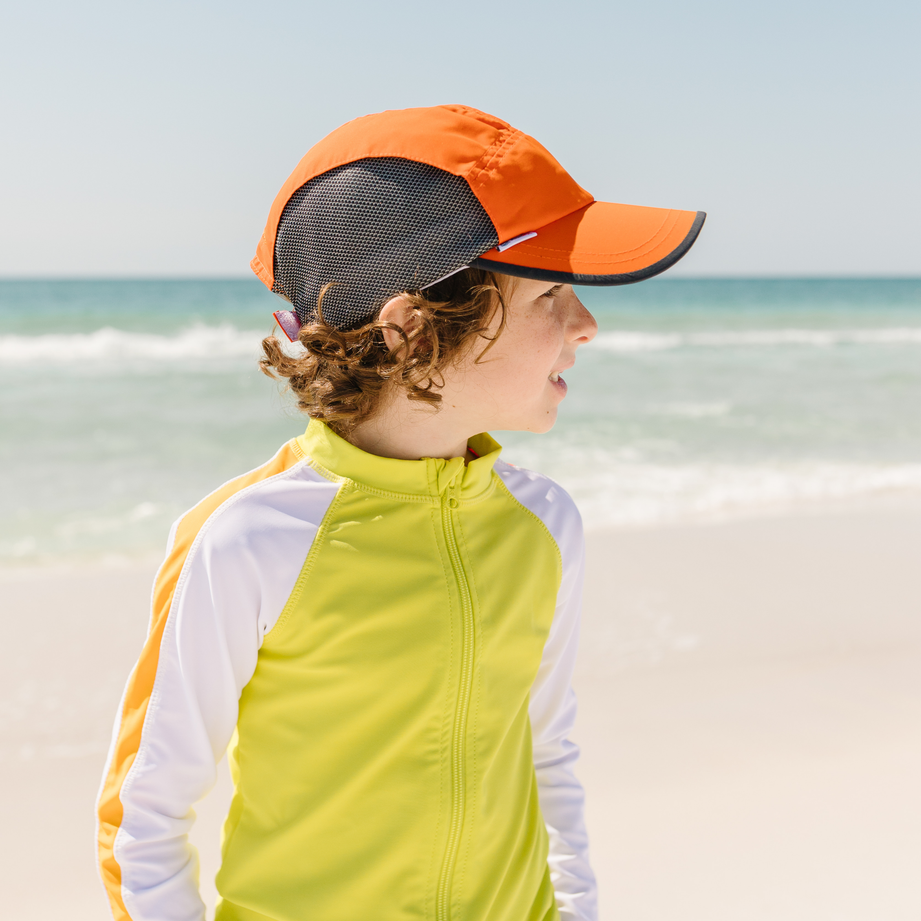 Adjustable UPF Baseball Hat - one-size fits most | Orange-SwimZip UPF 50+ Sun Protective Swimwear & UV Zipper Rash Guards-pos3