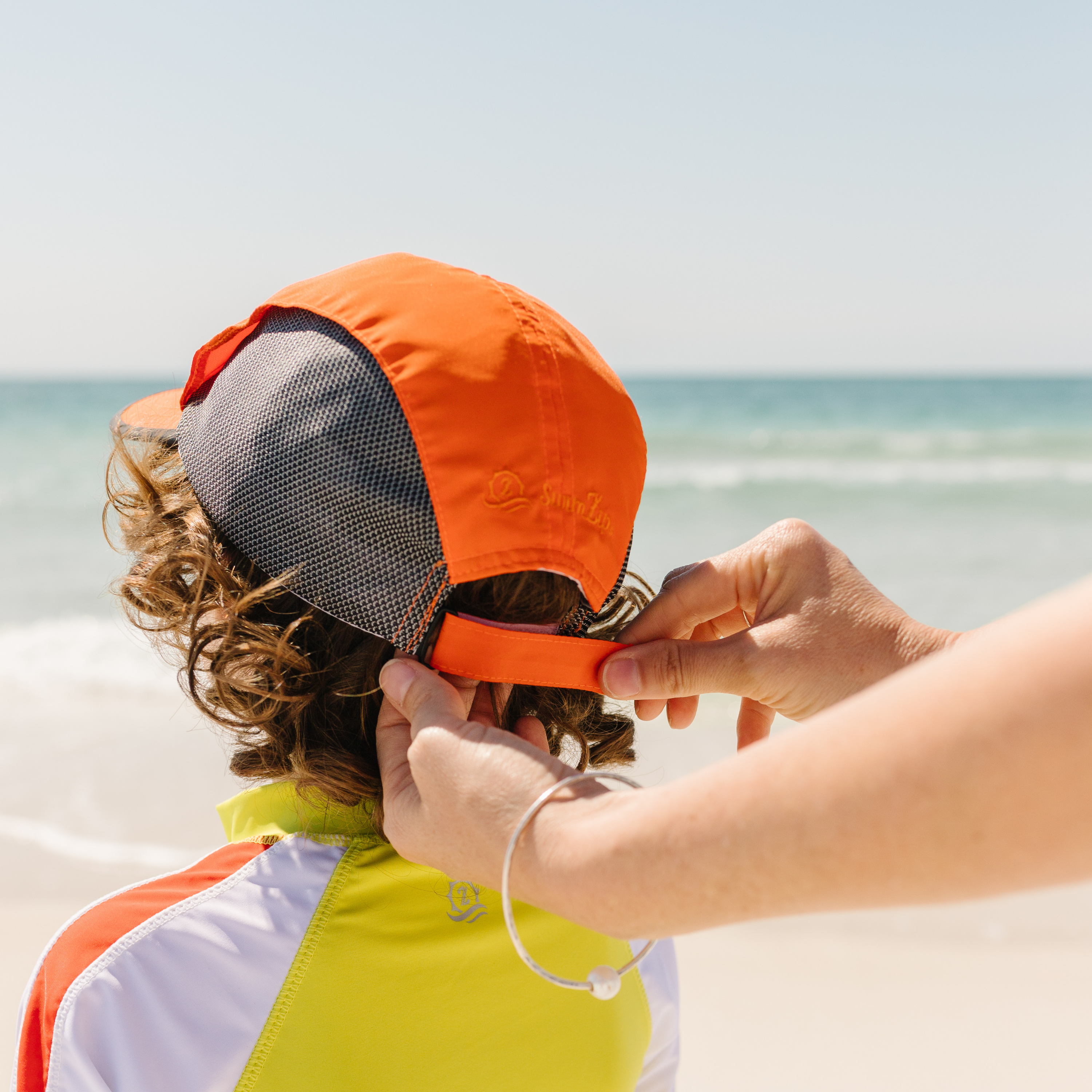 Adjustable UPF Baseball Hat - one-size fits most | Orange-SwimZip UPF 50+ Sun Protective Swimwear & UV Zipper Rash Guards-pos5