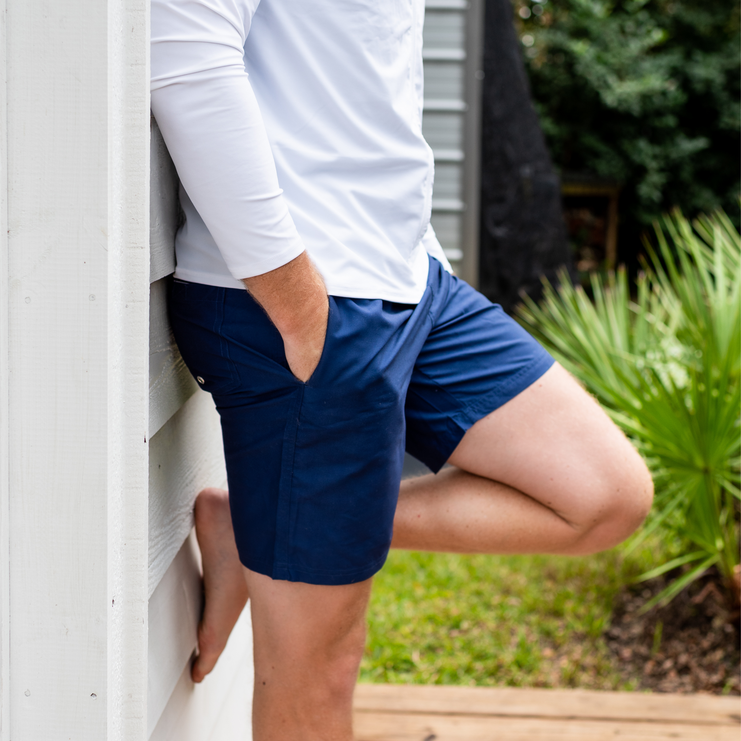 Men's 8" Swim Trunks Boxer Brief Liner | "Navy"-SwimZip UPF 50+ Sun Protective Swimwear & UV Zipper Rash Guards-pos2