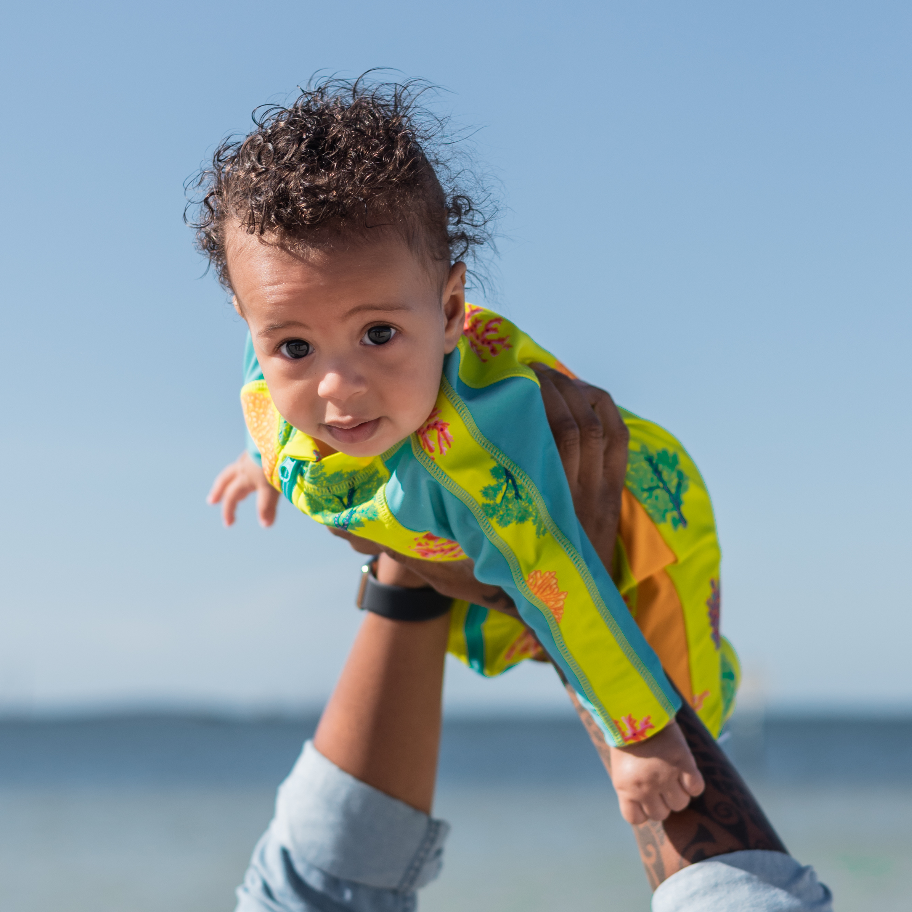 Sunsuit - Long Sleeve Romper Swimsuit | "Coral"-SwimZip UPF 50+ Sun Protective Swimwear & UV Zipper Rash Guards-pos2