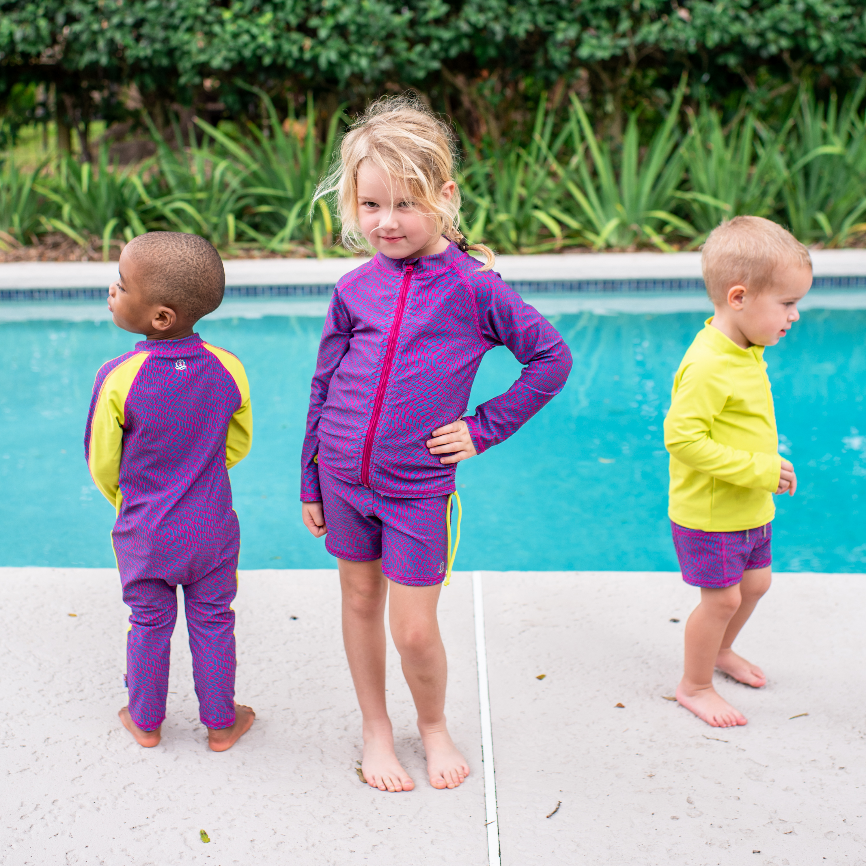 Sunsuit - Long Sleeve Romper Swimsuit | "In Disguise"-SwimZip UPF 50+ Sun Protective Swimwear & UV Zipper Rash Guards-pos5