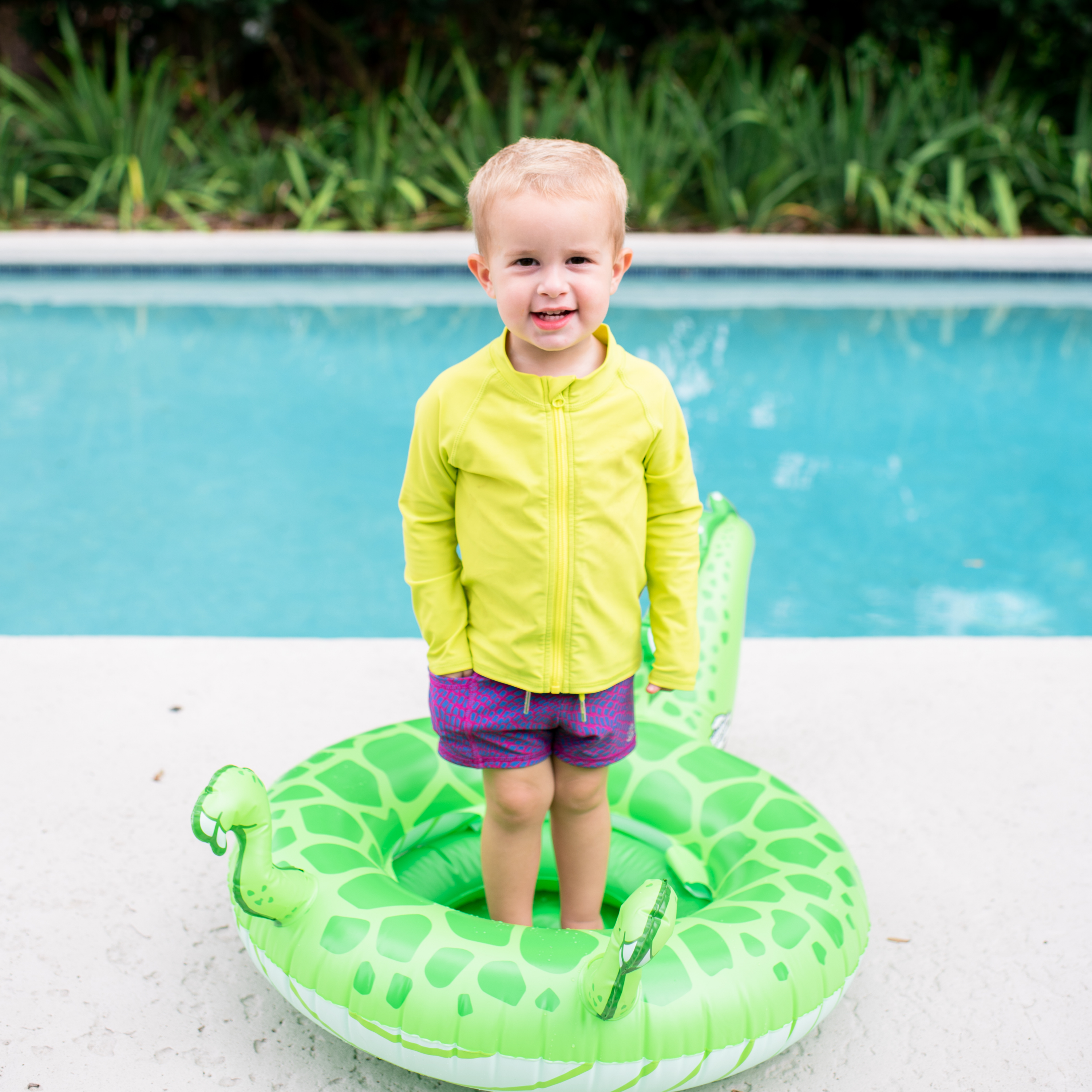 Kids UPF 50+ Long Sleeve Zipper Rash Guard Swim Shirt | "Sulphur Yellow"-SwimZip UPF 50+ Sun Protective Swimwear & UV Zipper Rash Guards-pos3