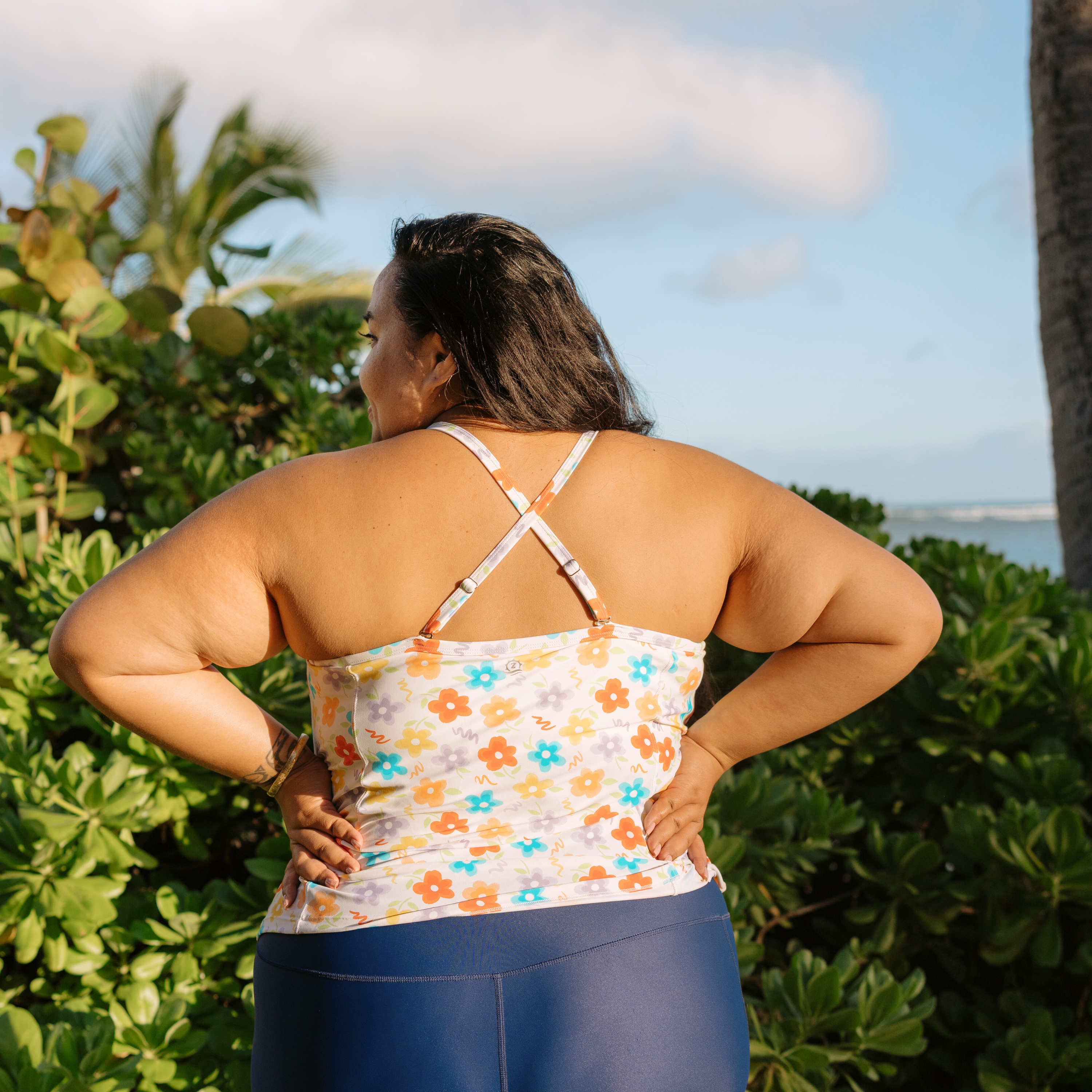 Women’s Strappy A-Line Tankini Top | “Blossom”-SwimZip UPF 50+ Sun Protective Swimwear & UV Zipper Rash Guards-pos7