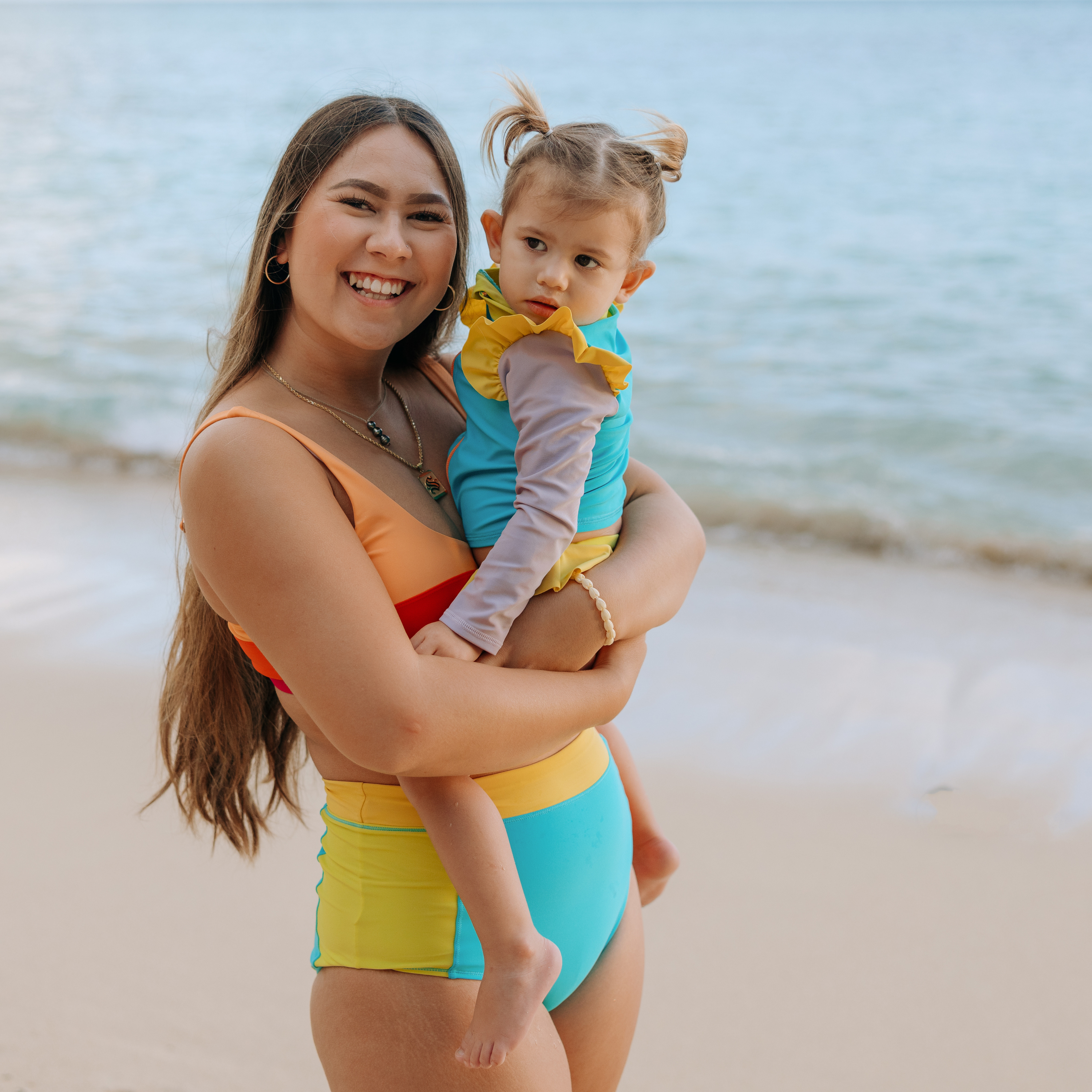 Women's High Waist Bikini Bottoms | "Color Pop"-SwimZip UPF 50+ Sun Protective Swimwear & UV Zipper Rash Guards-pos6