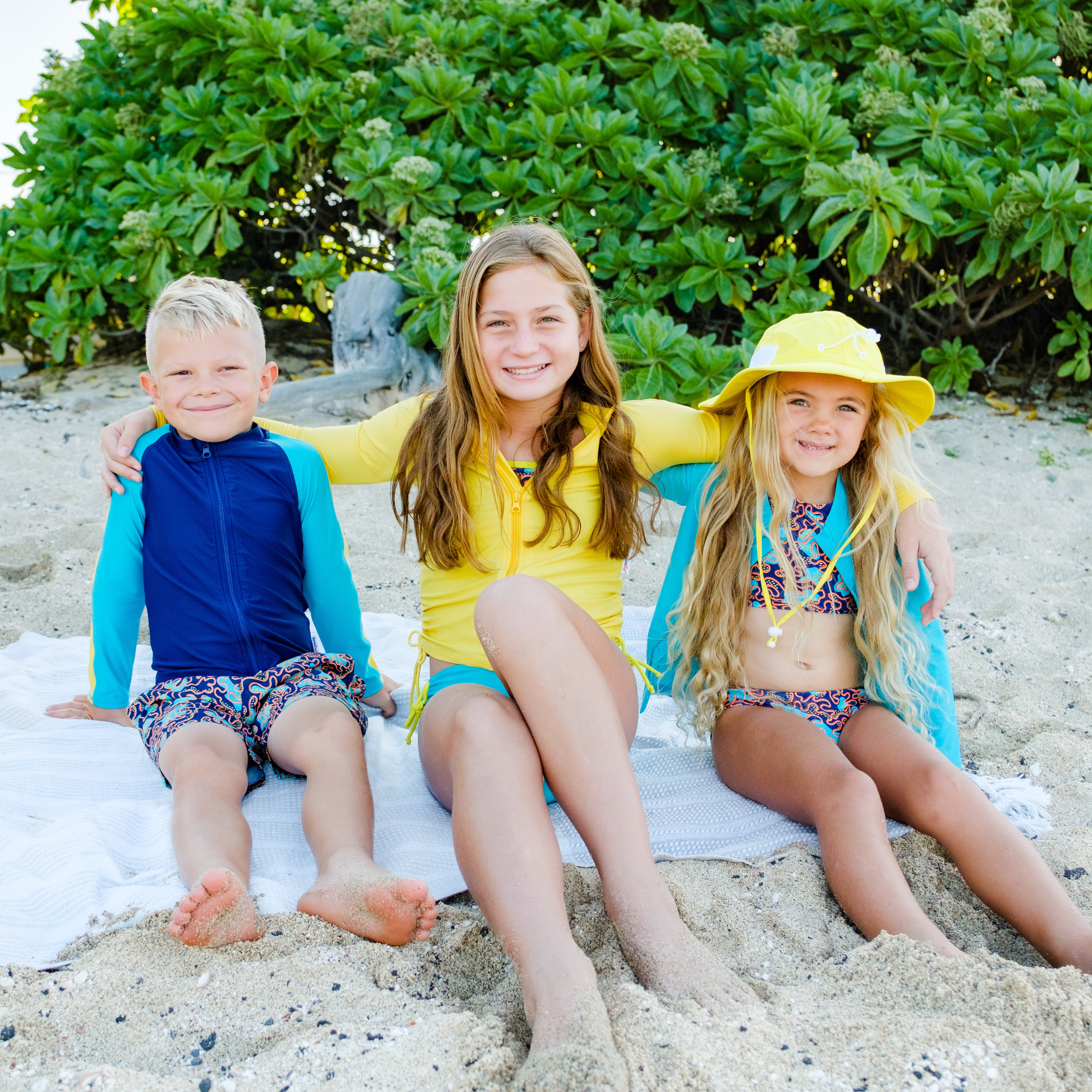 Girls Long Sleeve Rash Guard + Tankini Bikini Set (3 Piece) | "Deep Dive"-SwimZip UPF 50+ Sun Protective Swimwear & UV Zipper Rash Guards-pos6