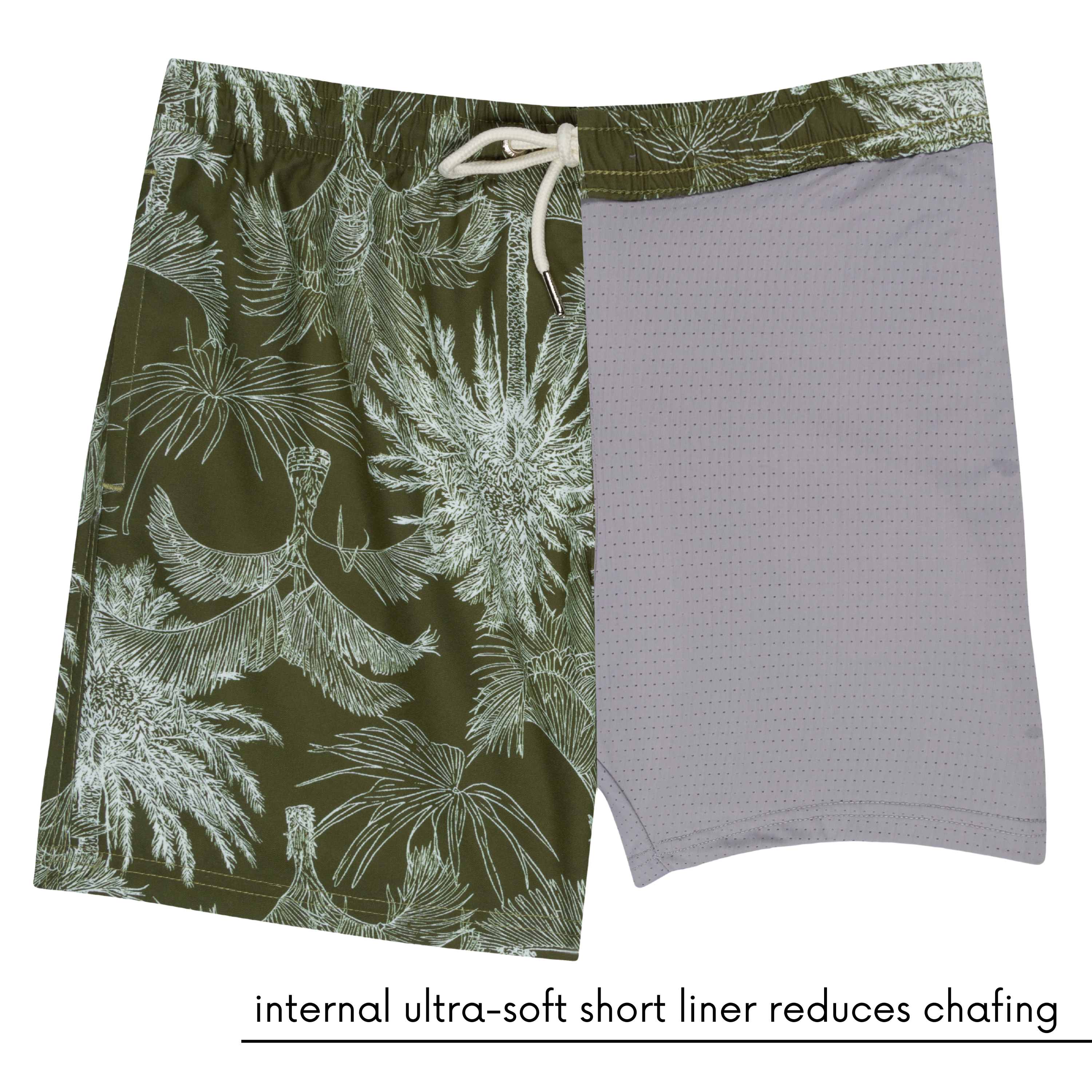 Boys Swim Trunks Boxer Brief Liner (sizes 6-14) | “Hawaiian Rainforest"-SwimZip UPF 50+ Sun Protective Swimwear & UV Zipper Rash Guards-pos5