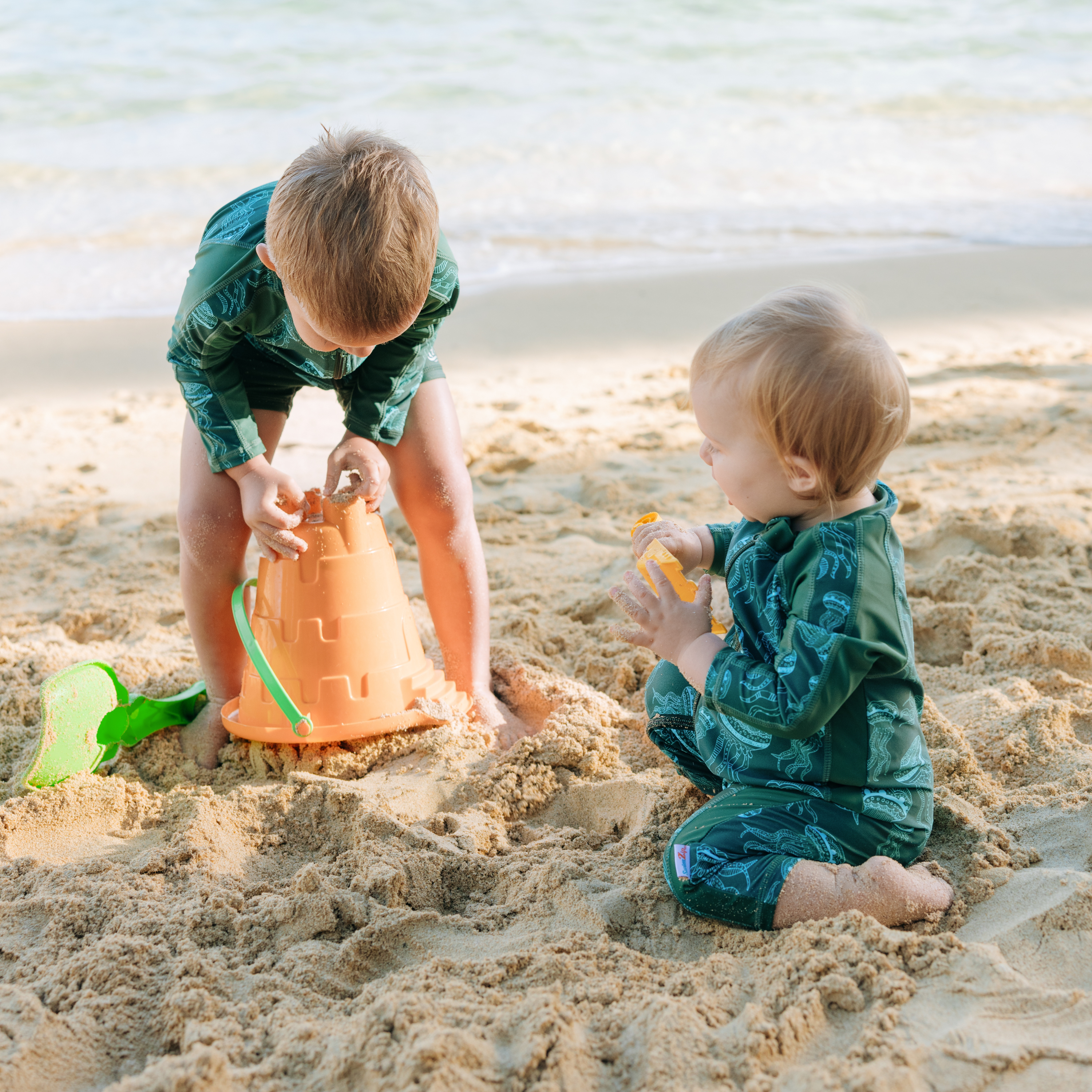 Sunsuit - Long Sleeve Romper Swimsuit | "Jelly Jellyfish"-SwimZip UPF 50+ Sun Protective Swimwear & UV Zipper Rash Guards-pos12