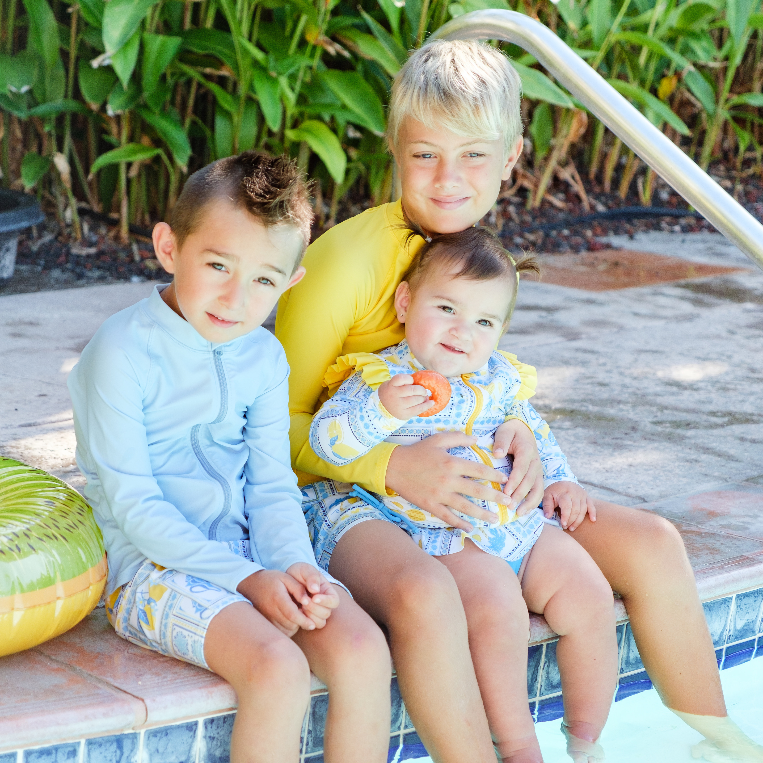 Kids Jammers Swim Shorts | "Mediterranean Lemons"-SwimZip UPF 50+ Sun Protective Swimwear & UV Zipper Rash Guards-pos5