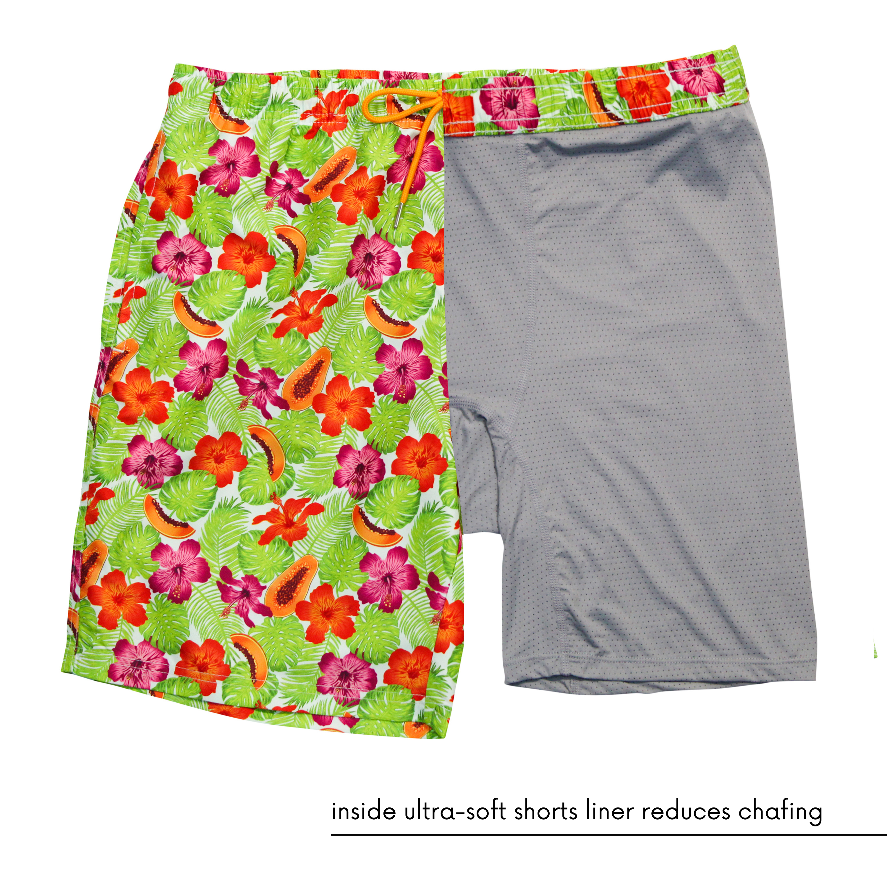 Men's 8" Swim Trunks Boxer Brief Liner | "Hibiscus"-SwimZip UPF 50+ Sun Protective Swimwear & UV Zipper Rash Guards-pos5