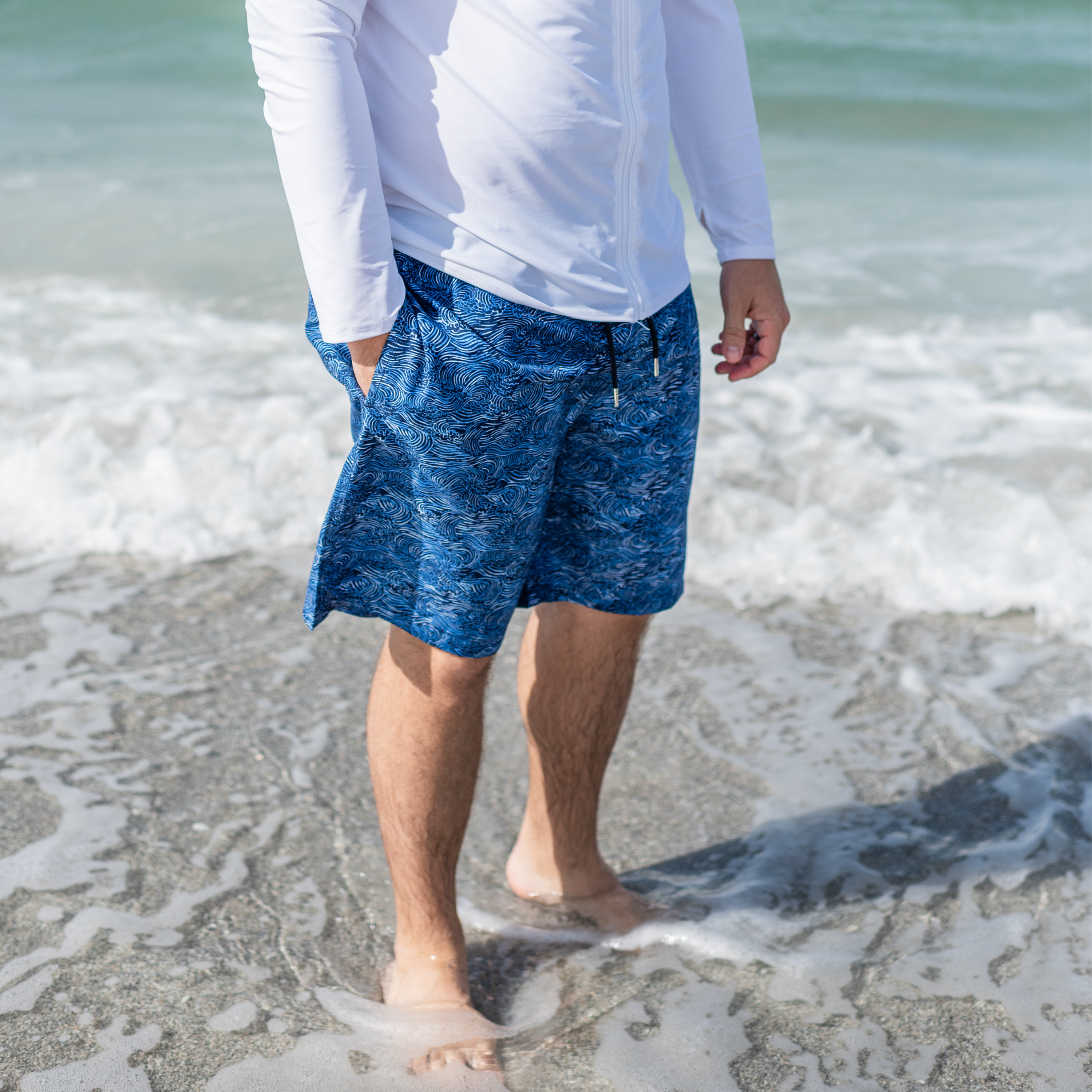 Men's 8" Swim Trunks Boxer Brief Liner | "Ocean Breeze"-SwimZip UPF 50+ Sun Protective Swimwear & UV Zipper Rash Guards-pos7