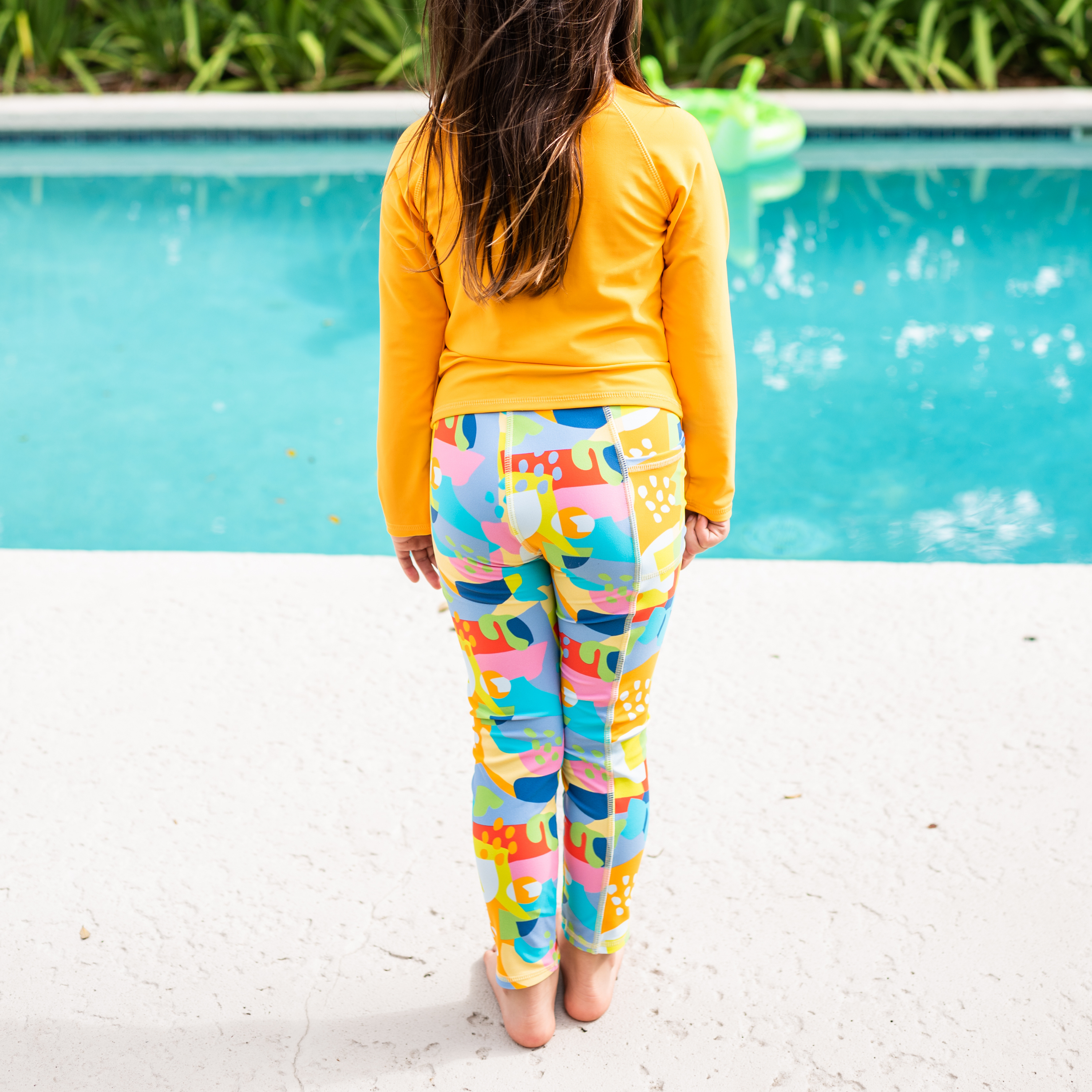 Kids Swim Pants | "Joyful"-SwimZip UPF 50+ Sun Protective Swimwear & UV Zipper Rash Guards-pos6