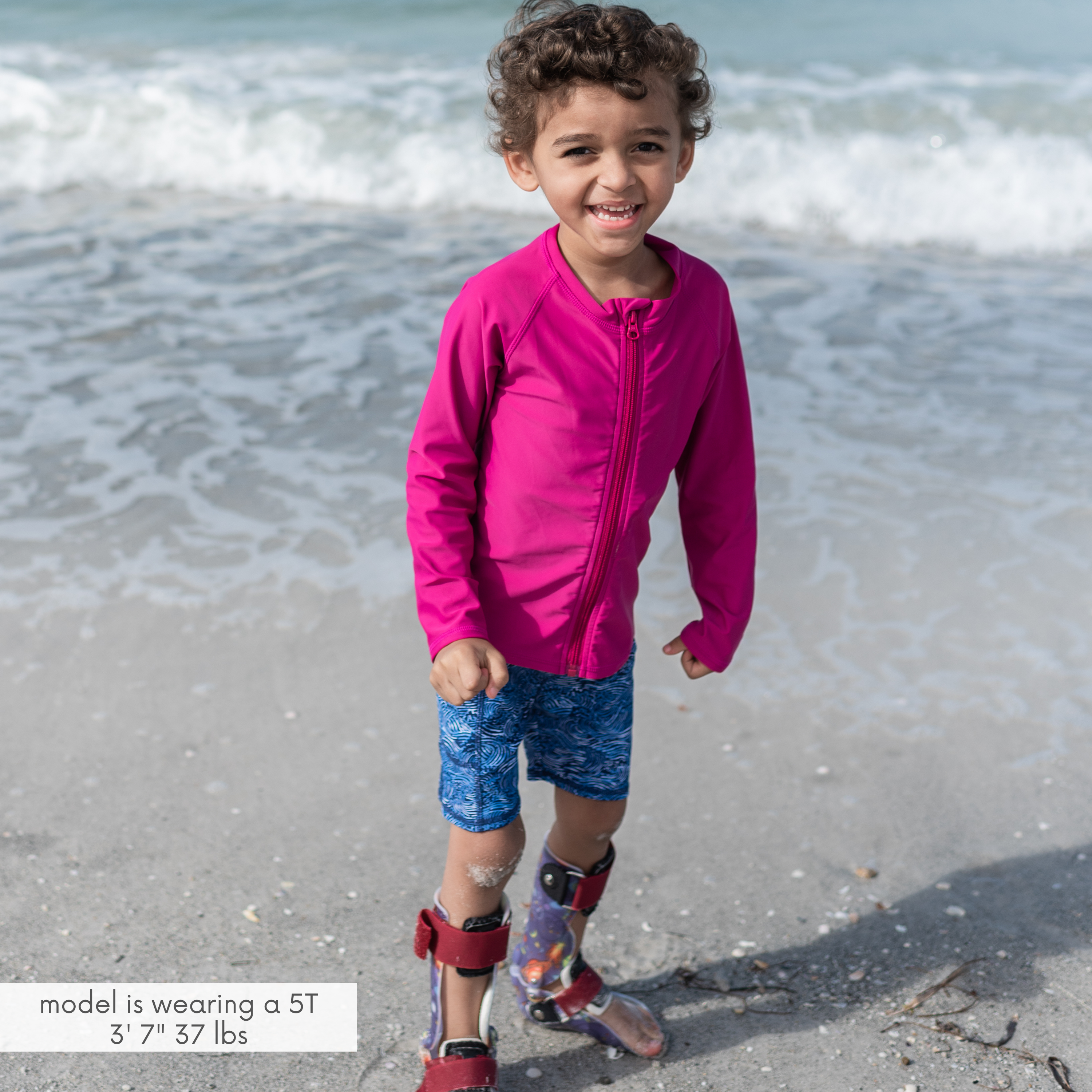 Kids Jammers Swim Shorts | "Ocean Breeze"-SwimZip UPF 50+ Sun Protective Swimwear & UV Zipper Rash Guards-pos2