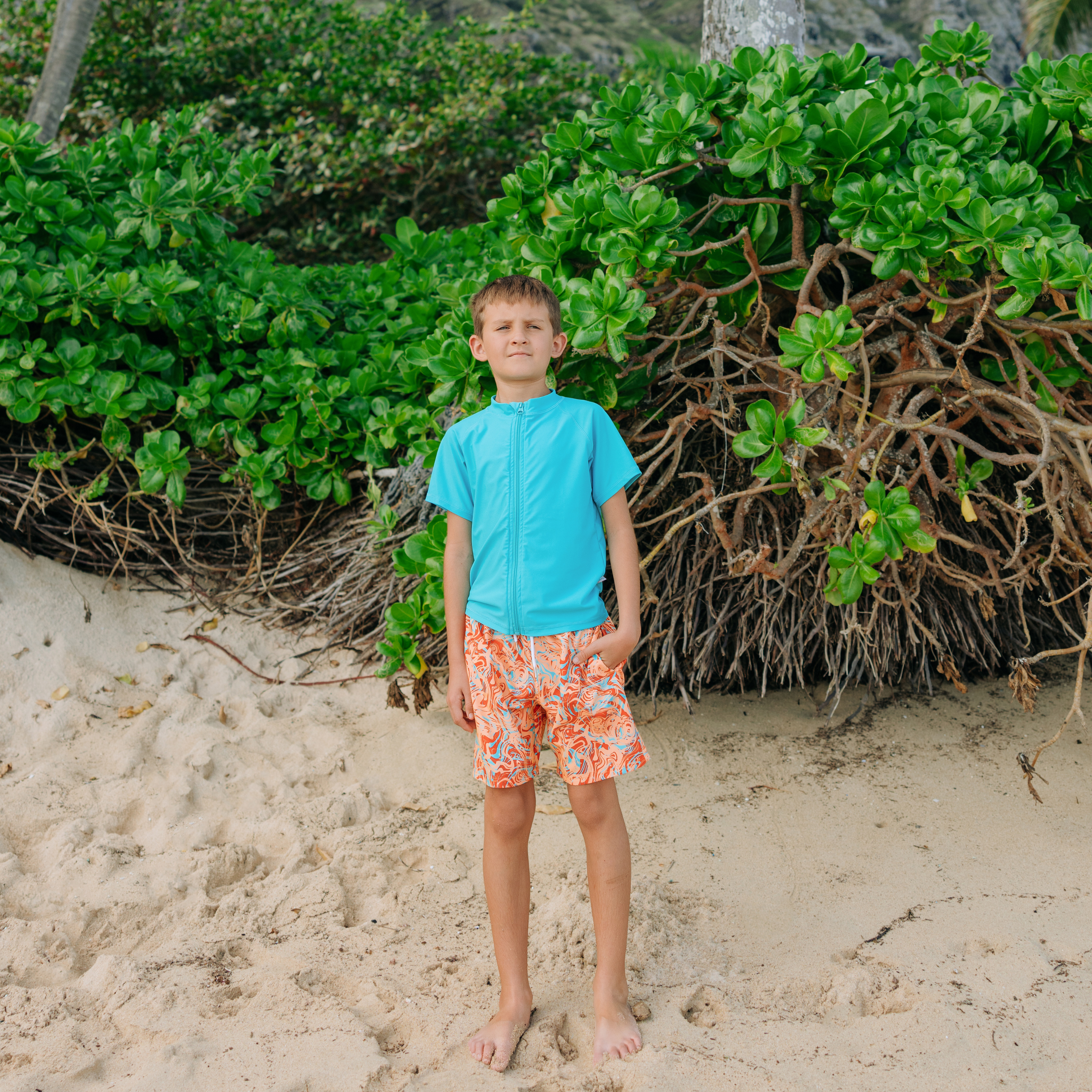 Boys Swim Trunks Boxer Brief Liner (sizes 6-14) | "Swirl"-SwimZip UPF 50+ Sun Protective Swimwear & UV Zipper Rash Guards-pos8