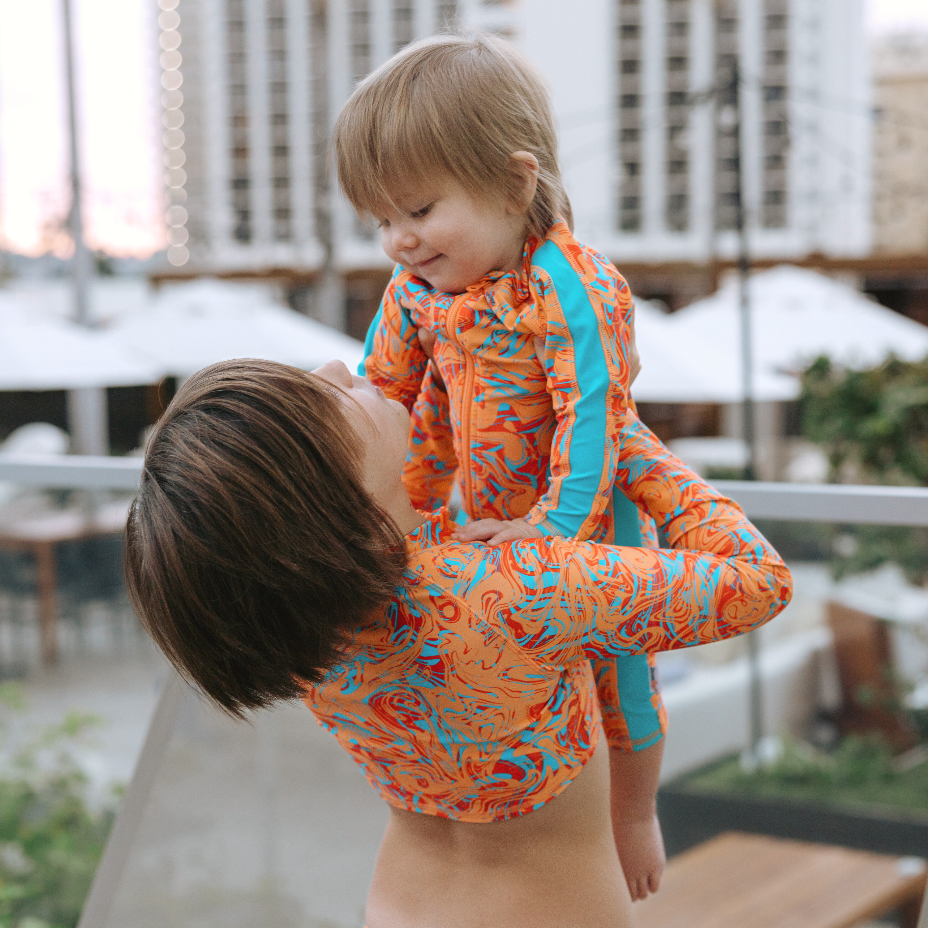 Sunsuit - Long Sleeve Romper Swimsuit | "Swirl"-SwimZip UPF 50+ Sun Protective Swimwear & UV Zipper Rash Guards-pos6