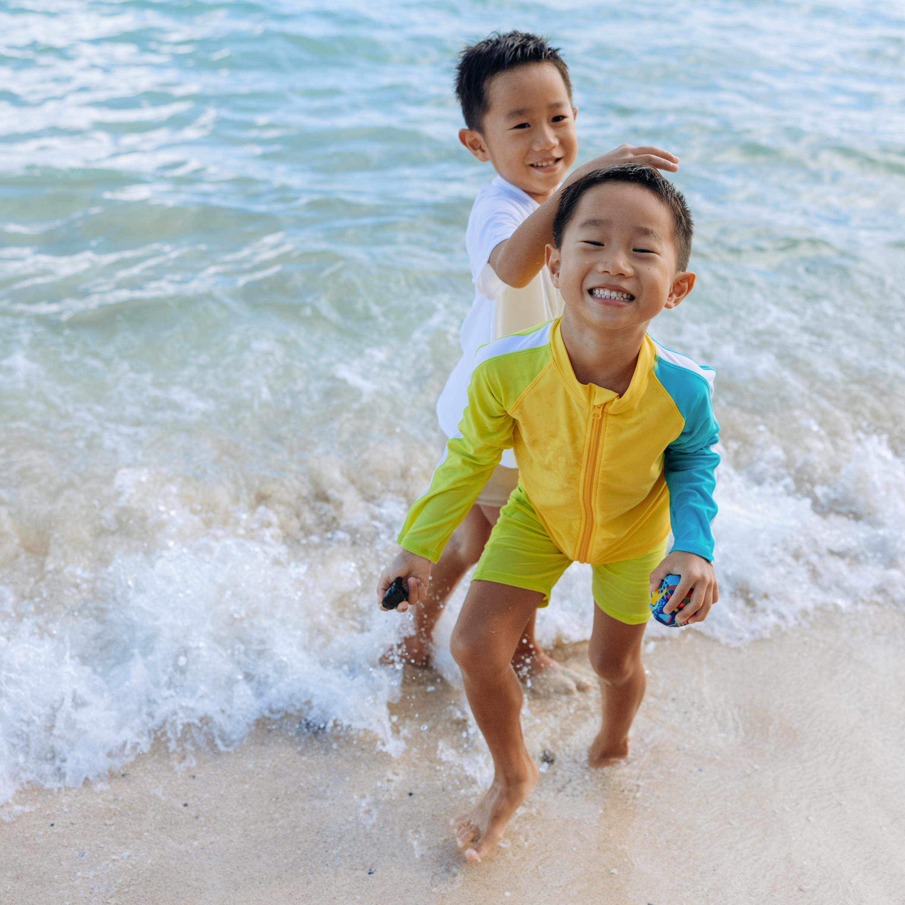 Kids UPF 50+ Long Sleeve Zipper Rash Guard Swim Shirt | "Color Pop"-SwimZip UPF 50+ Sun Protective Swimwear & UV Zipper Rash Guards-pos7