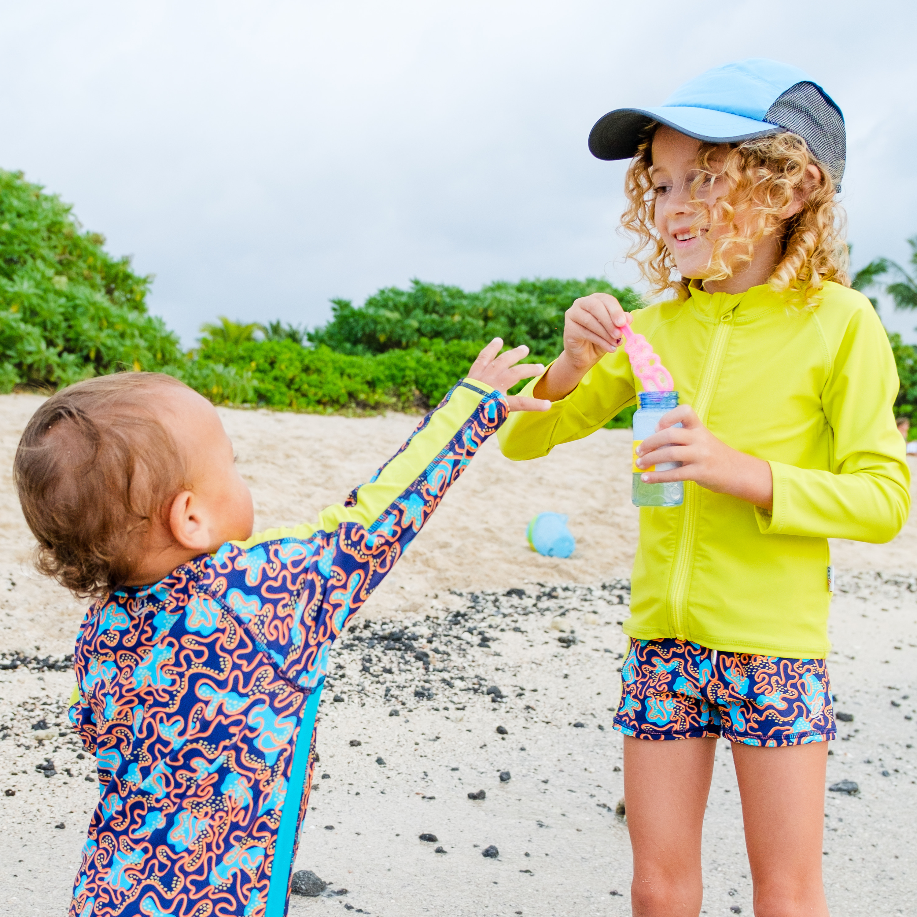 Kids Euro Swim Shorties | "Deep Dive"-SwimZip UPF 50+ Sun Protective Swimwear & UV Zipper Rash Guards-pos7