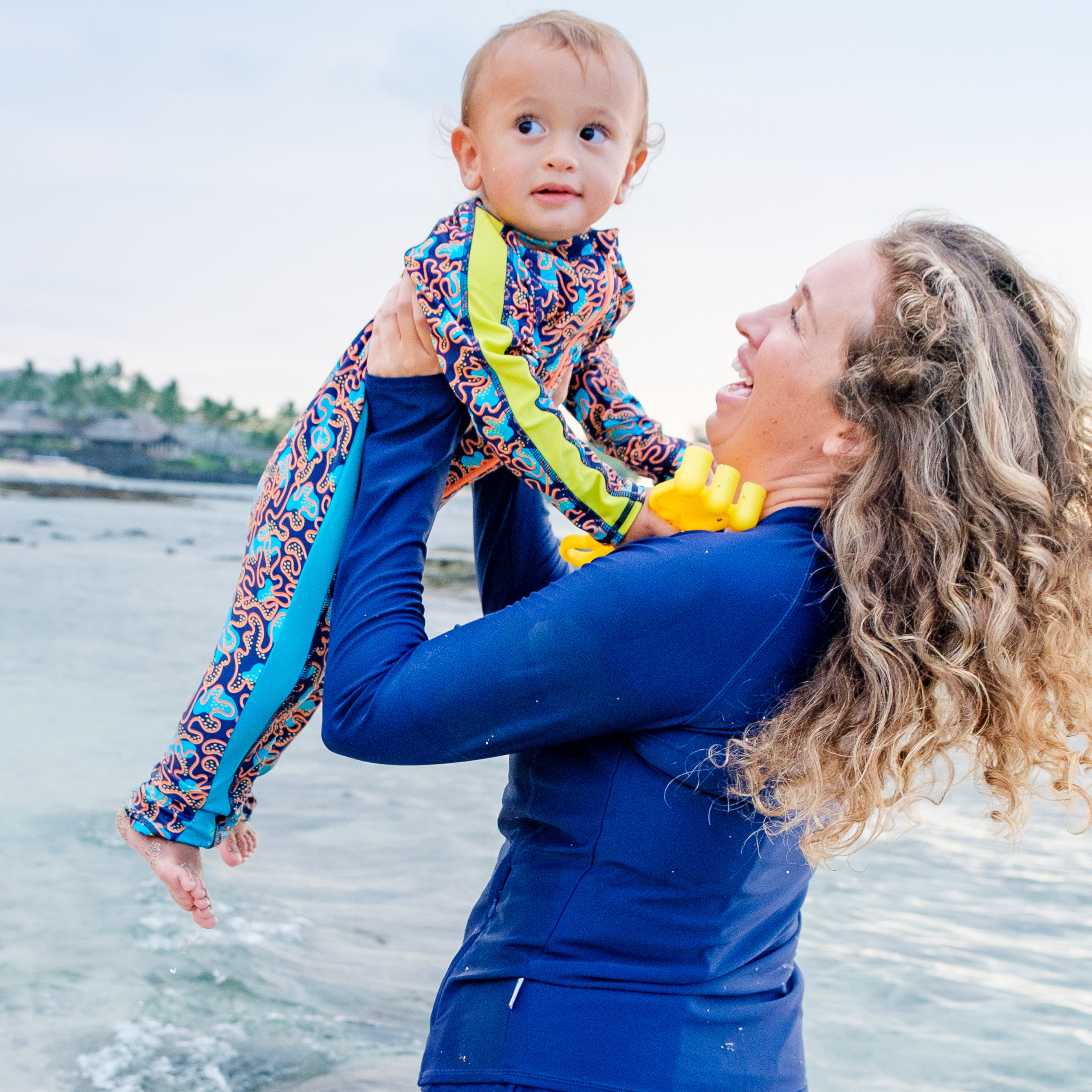 Sunsuit - Long Sleeve Romper Swimsuit | "Deep Dive"-SwimZip UPF 50+ Sun Protective Swimwear & UV Zipper Rash Guards-pos7