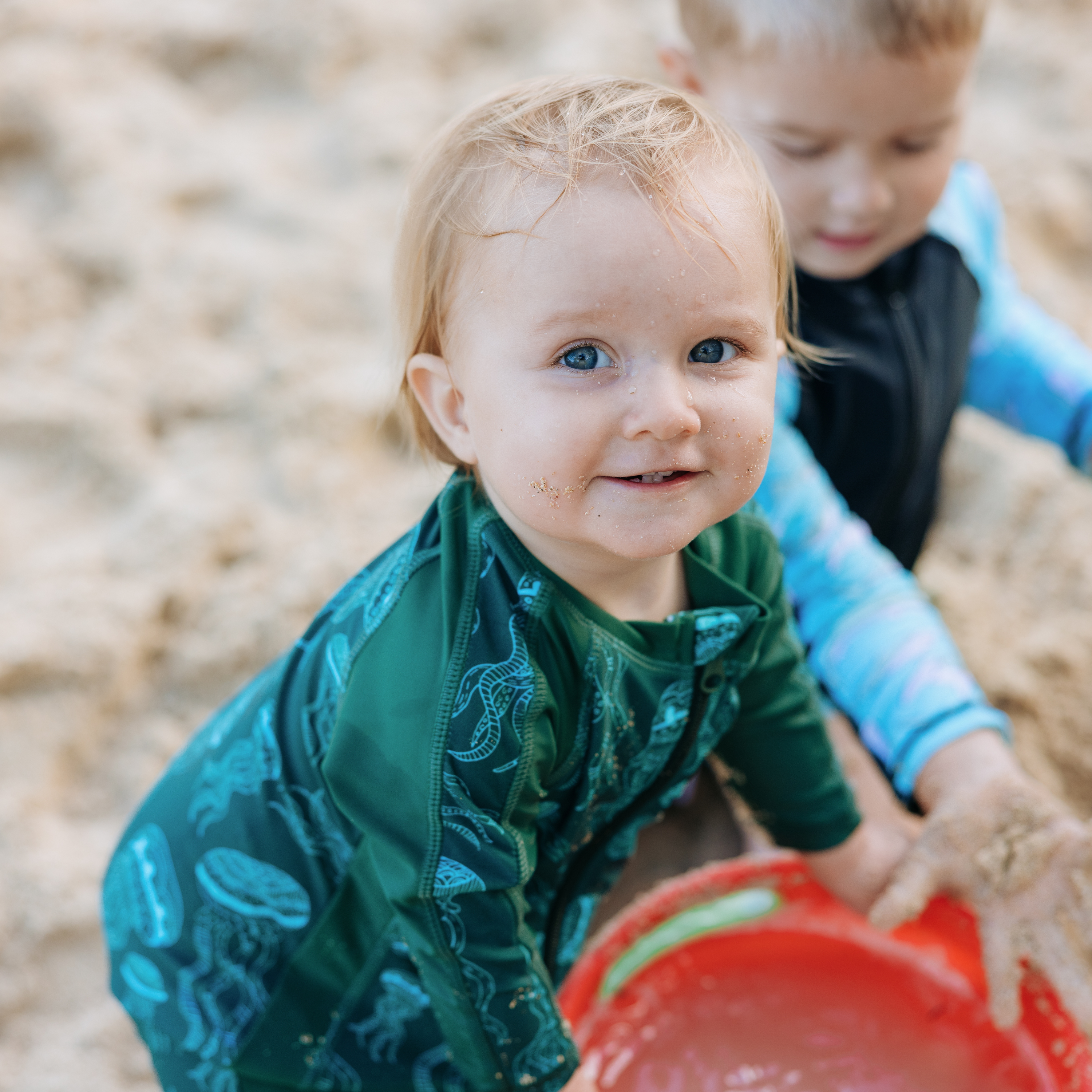 Sunsuit - Long Sleeve Romper Swimsuit | "Jelly Jellyfish"-SwimZip UPF 50+ Sun Protective Swimwear & UV Zipper Rash Guards-pos4