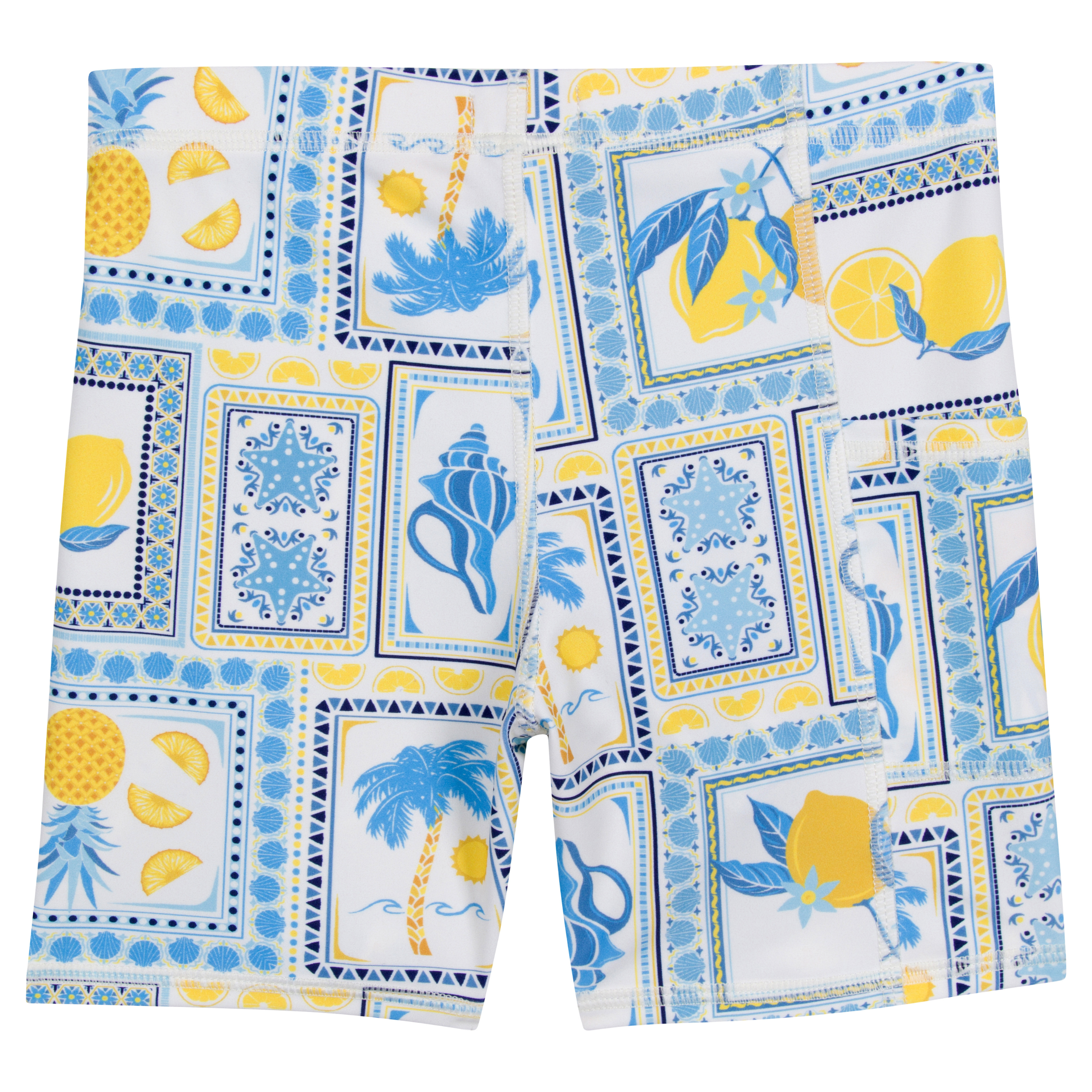 Kids Jammers Swim Shorts | "Mediterranean Lemons"-SwimZip UPF 50+ Sun Protective Swimwear & UV Zipper Rash Guards-pos7