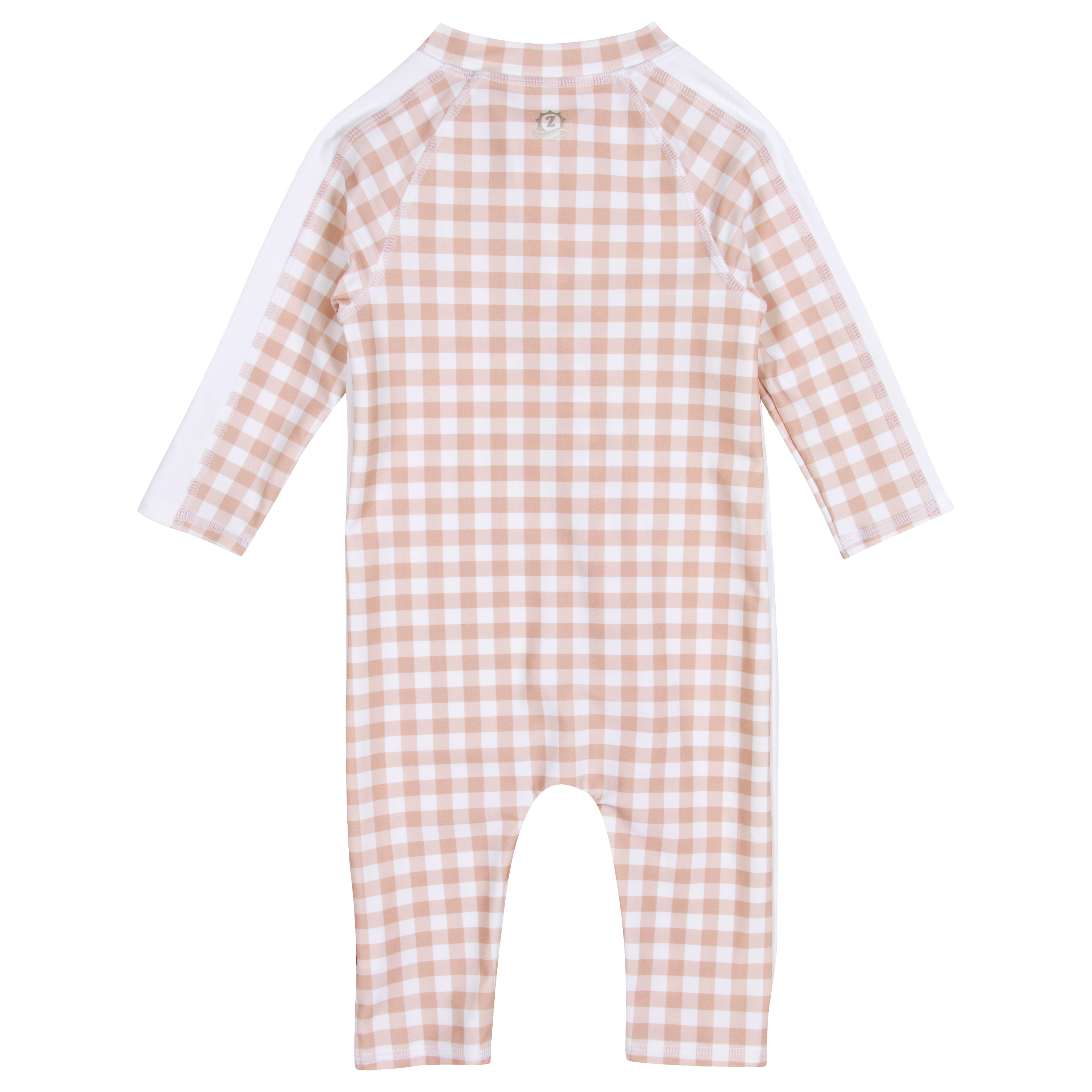 Sunsuit - Long Sleeve Romper Swimsuit | "Pink Gingham"-SwimZip UPF 50+ Sun Protective Swimwear & UV Zipper Rash Guards-pos6