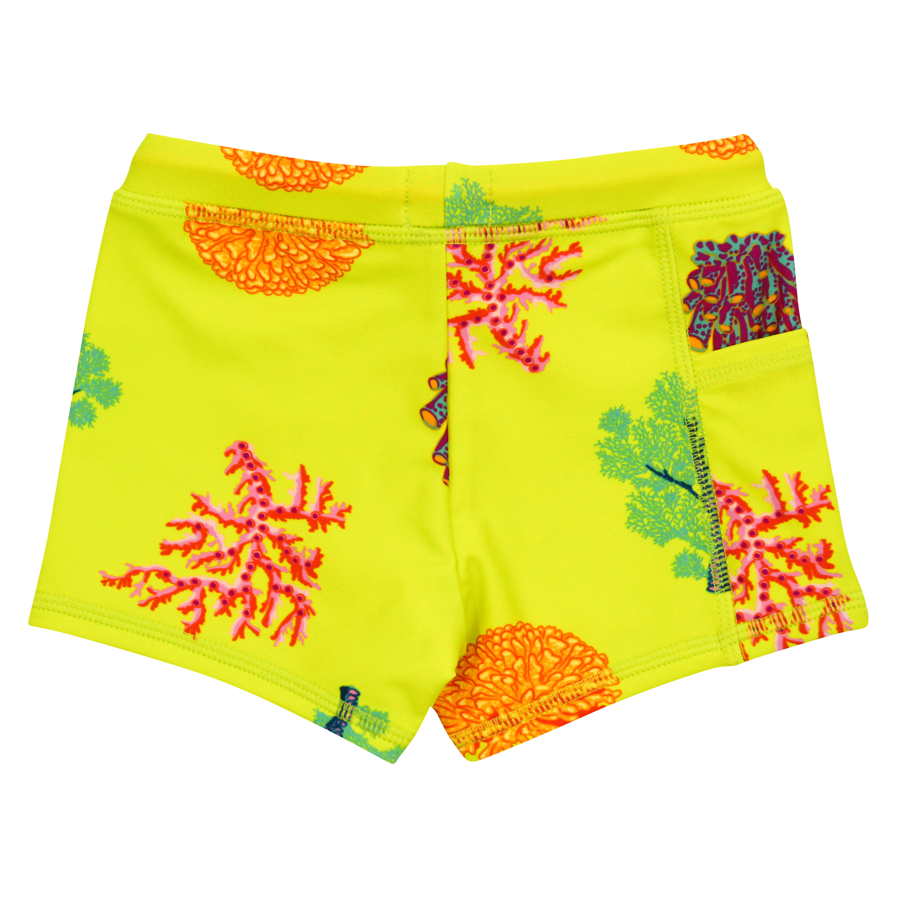 Kids Euro Swim Shorties | "Coral"-SwimZip UPF 50+ Sun Protective Swimwear & UV Zipper Rash Guards-pos7
