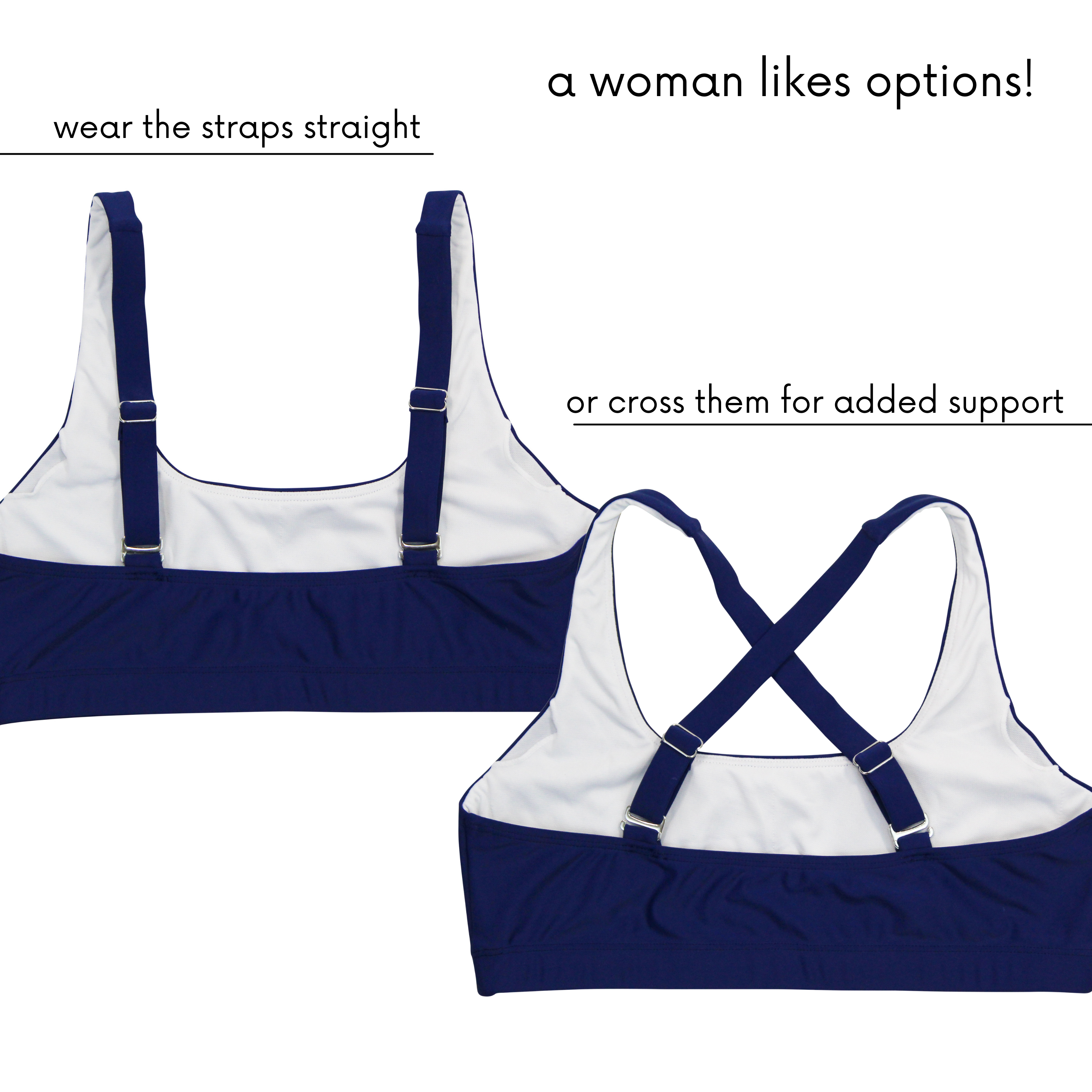 Women's Scoop Neck Bikini Top | "Navy"-SwimZip UPF 50+ Sun Protective Swimwear & UV Zipper Rash Guards-pos7