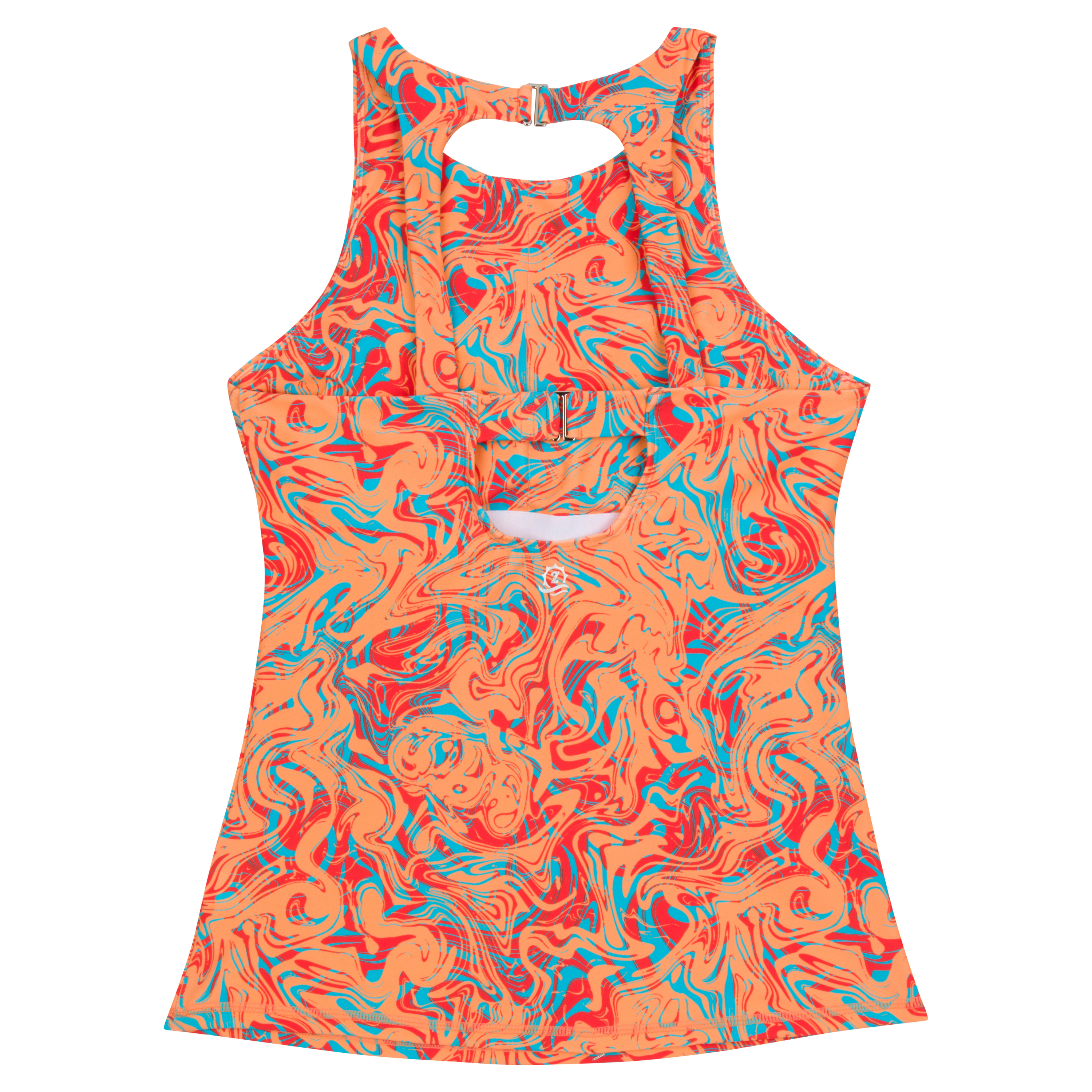 Women’s High Neck Fitted Tankini Top | “Swirl”-SwimZip UPF 50+ Sun Protective Swimwear & UV Zipper Rash Guards-pos7