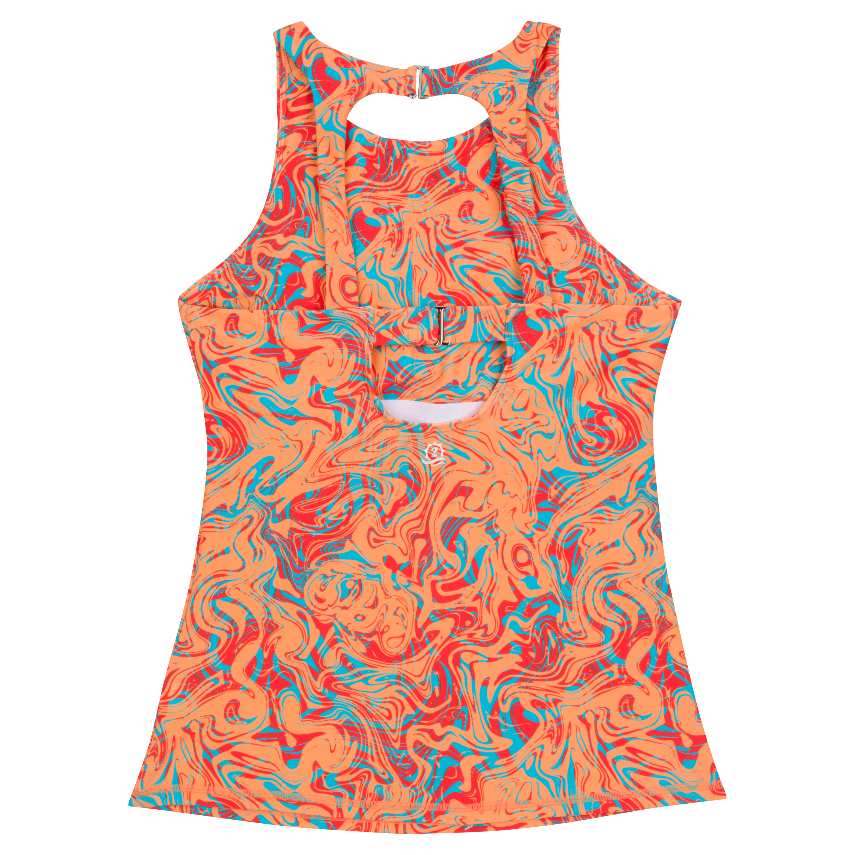 Women’s High Neck Fitted Tankini Top | “Swirl”-SwimZip UPF 50+ Sun Protective Swimwear & UV Zipper Rash Guards-pos6