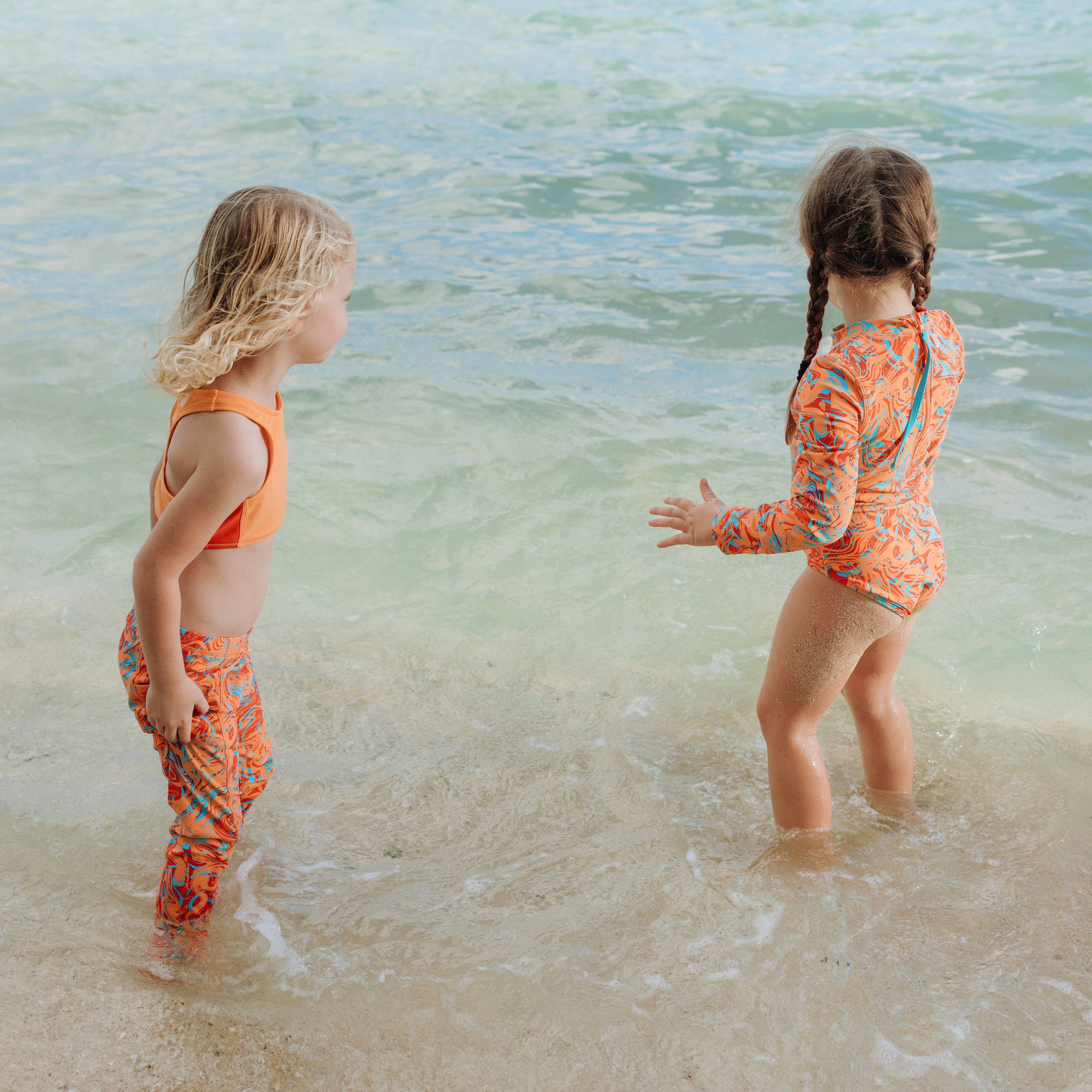 Kids Swim Pants | "Swirl"-SwimZip UPF 50+ Sun Protective Swimwear & UV Zipper Rash Guards-pos7