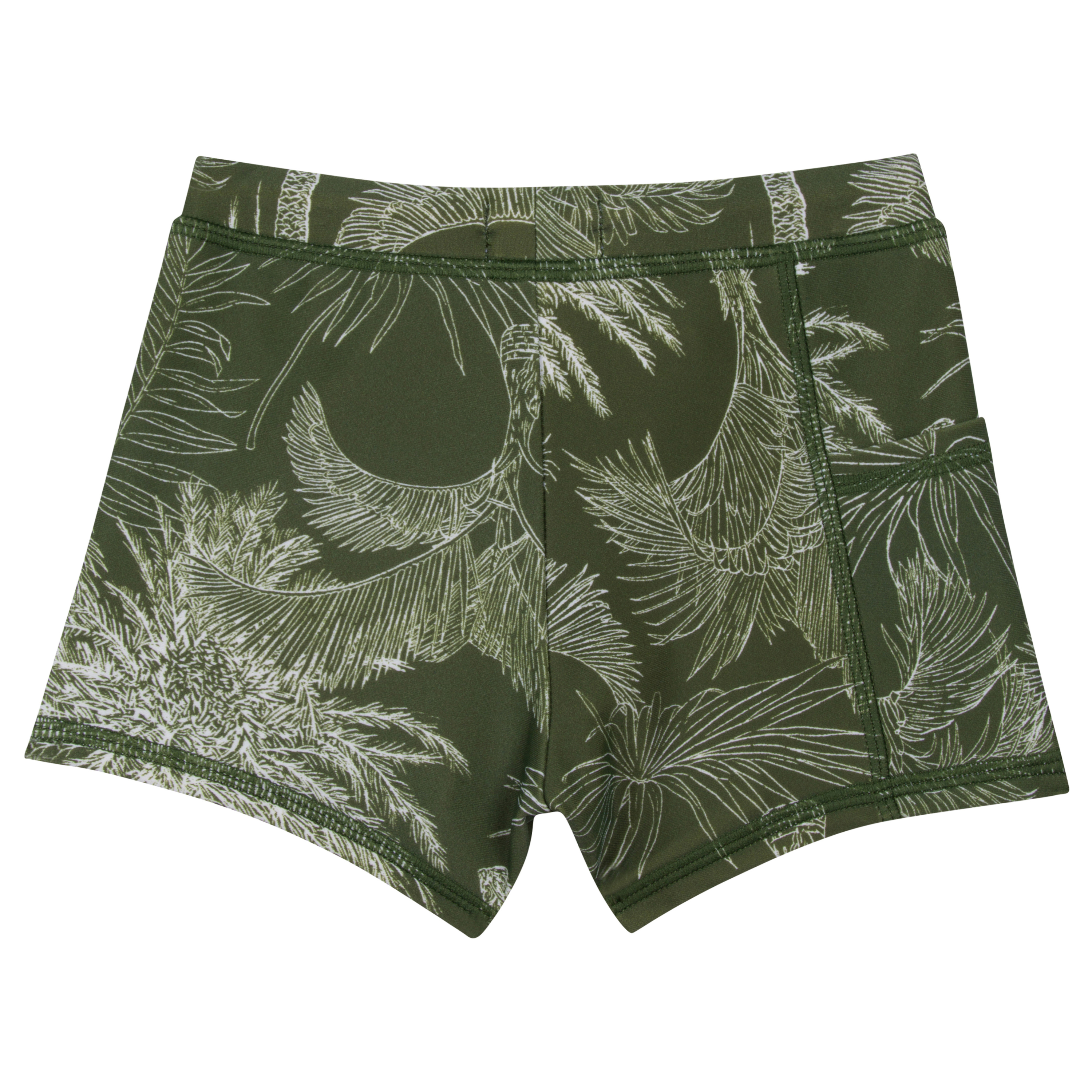 Kids Euro Swim Shorties | "Hawaiian Rainforest"-SwimZip UPF 50+ Sun Protective Swimwear & UV Zipper Rash Guards-pos8