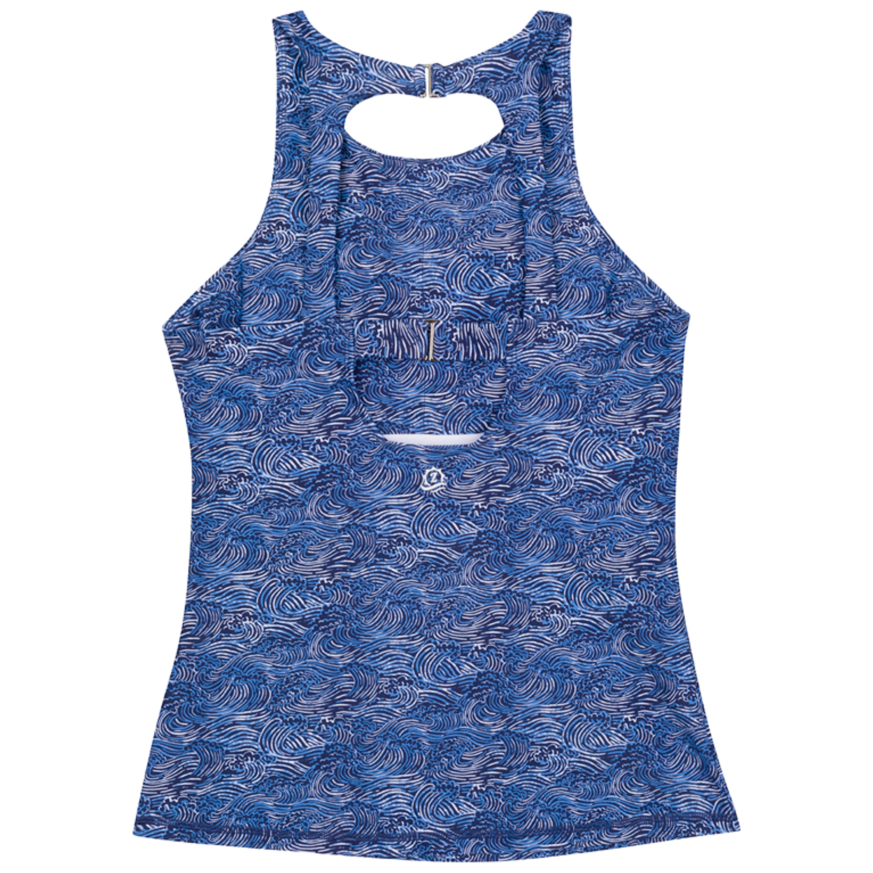 Women’s High Neck Fitted Tankini Top | “Ocean Breeze”-SwimZip UPF 50+ Sun Protective Swimwear & UV Zipper Rash Guards-pos9